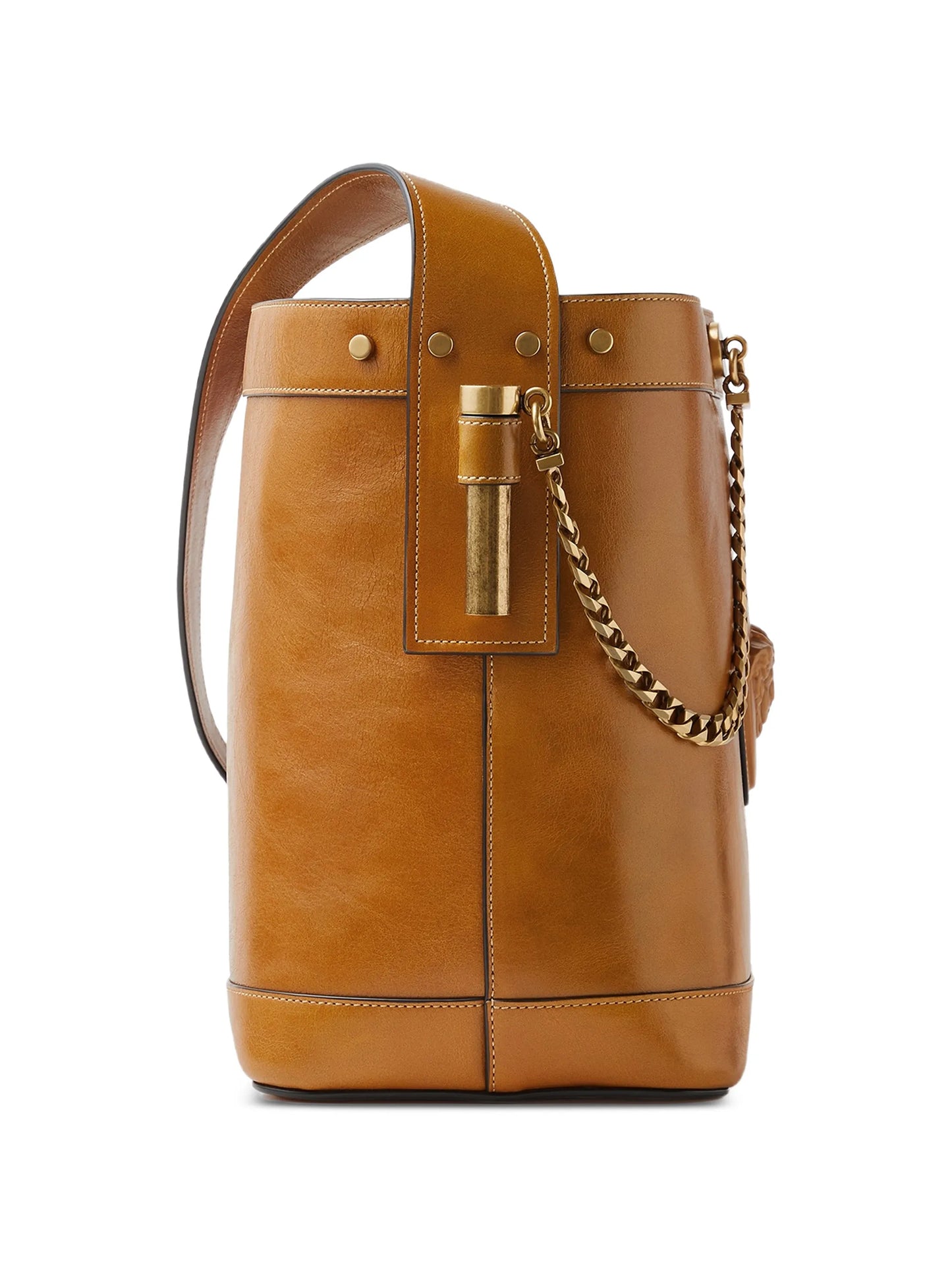 Pivot small leather bucket bag