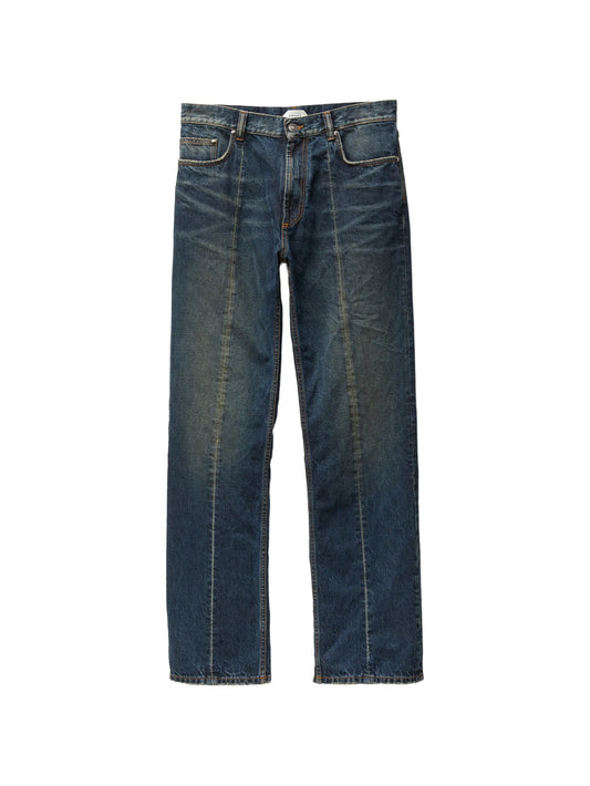 distressed straight jeans