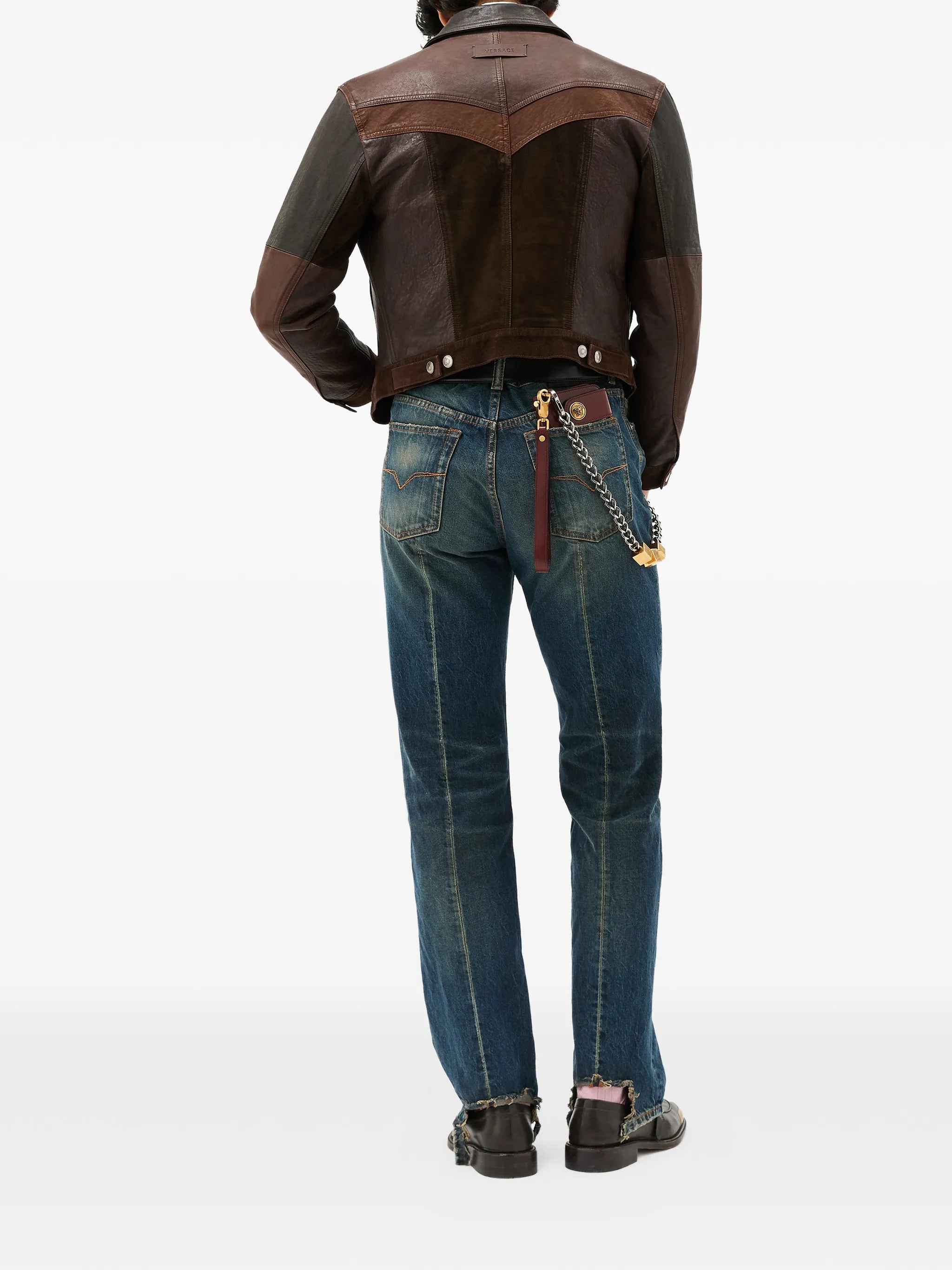 distressed straight jeans