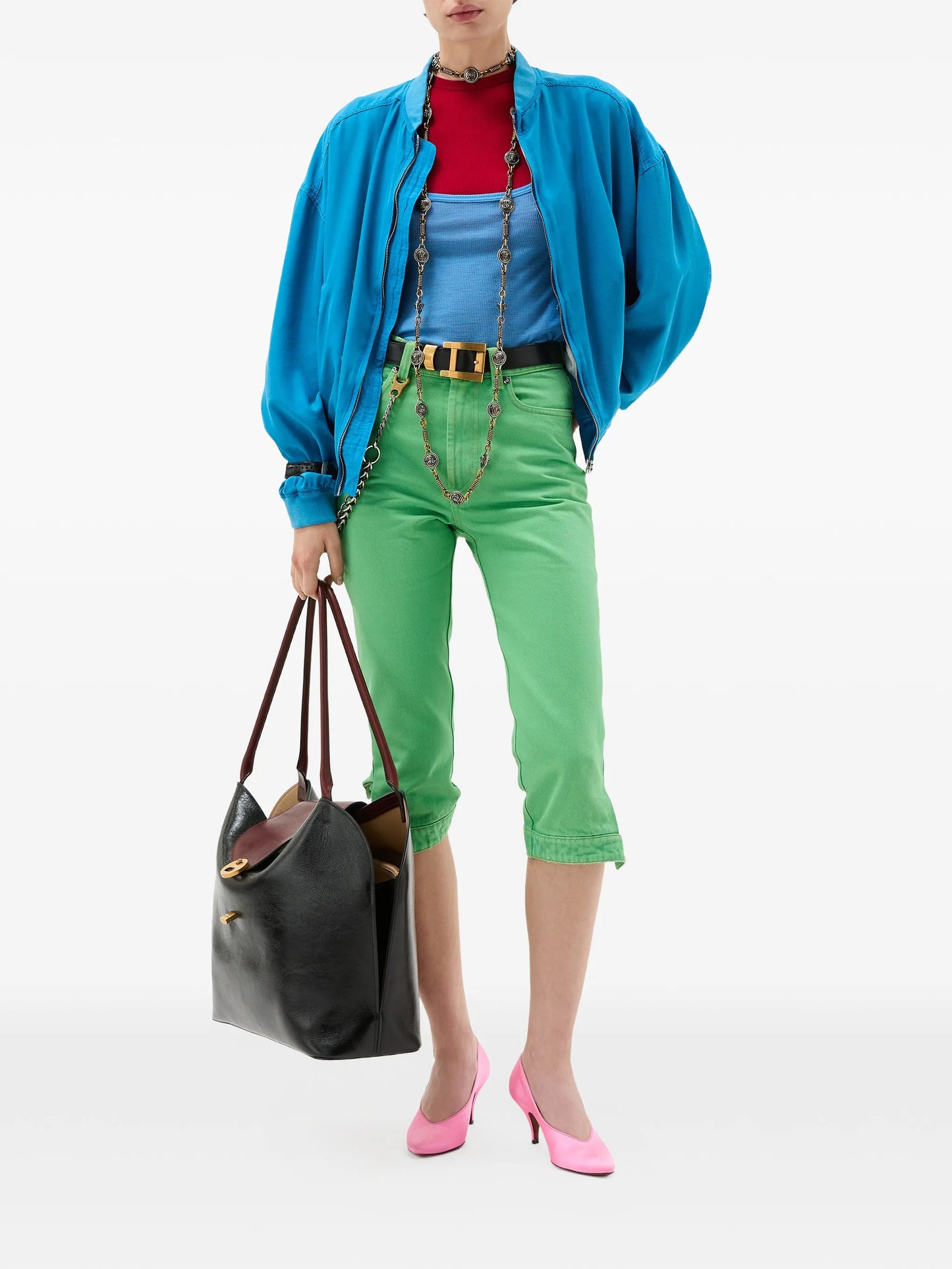 cropped denim jeans