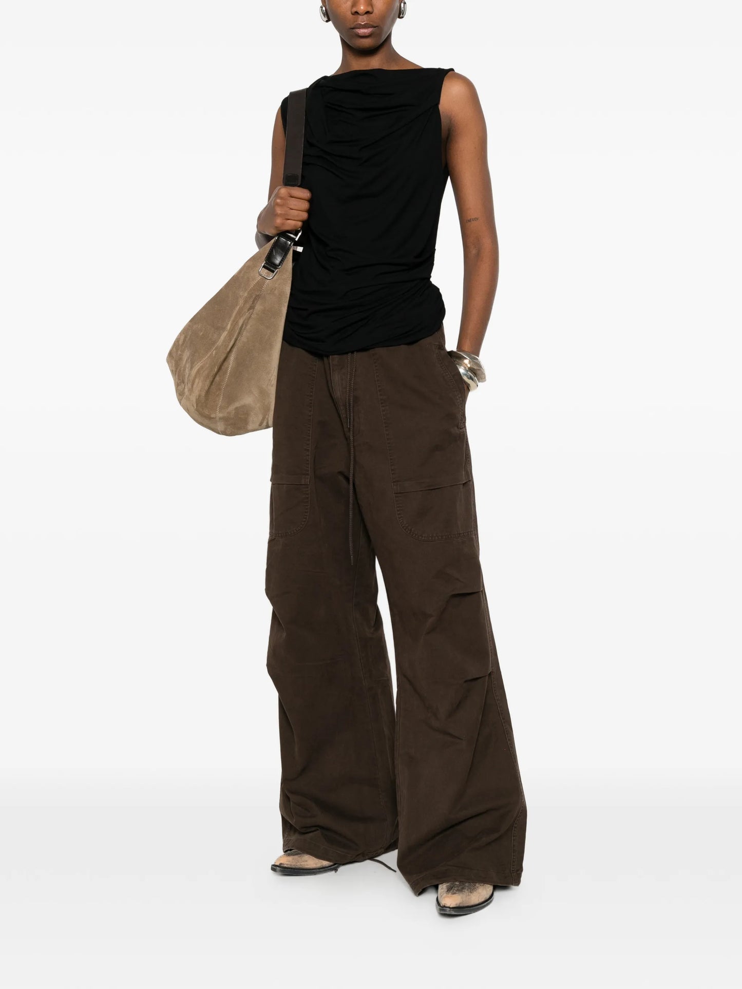 sleeveless draped top