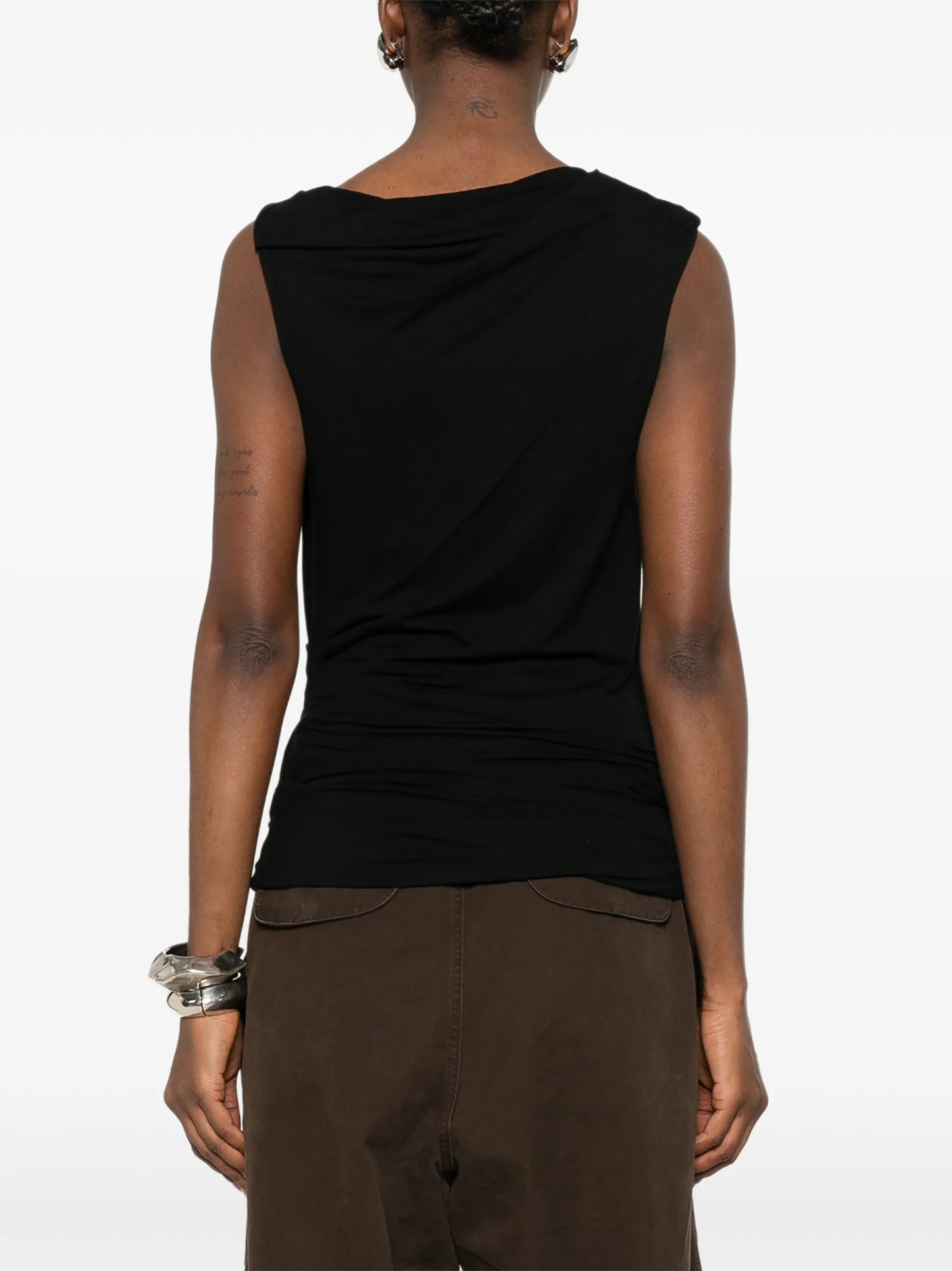 sleeveless draped top