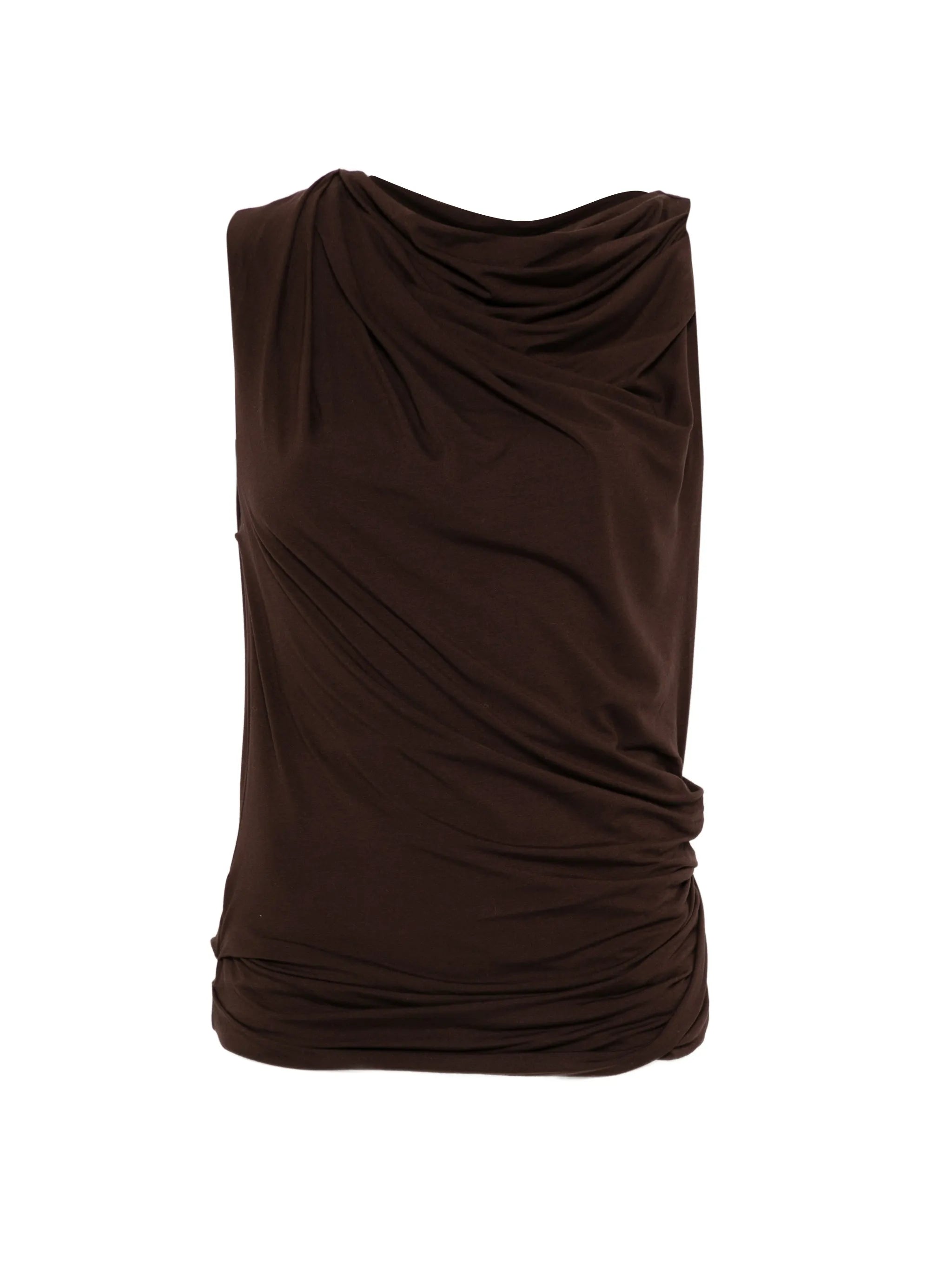 draped sleeveless top