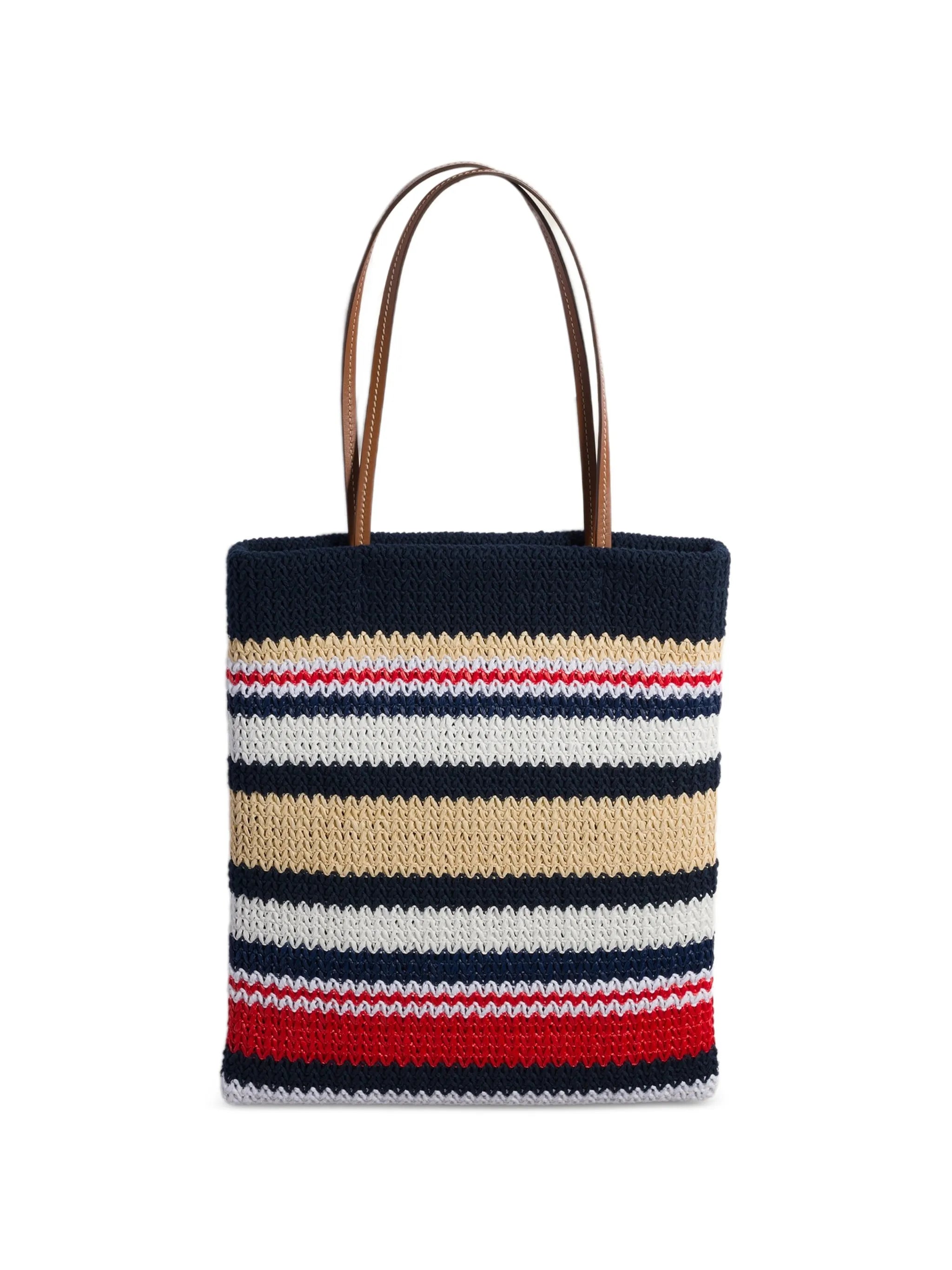 raffia-effect woven tote bag