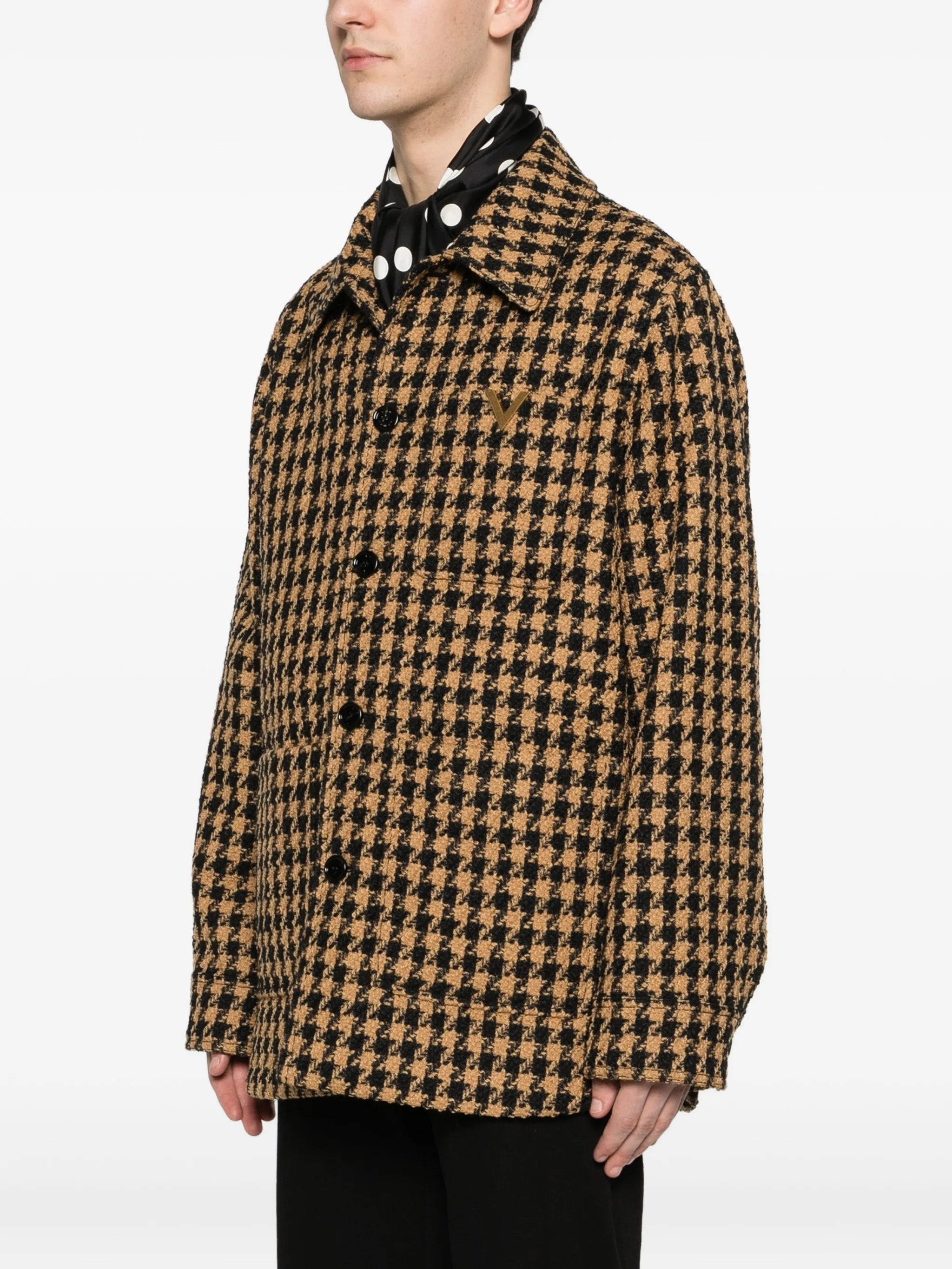patterned pocket coat