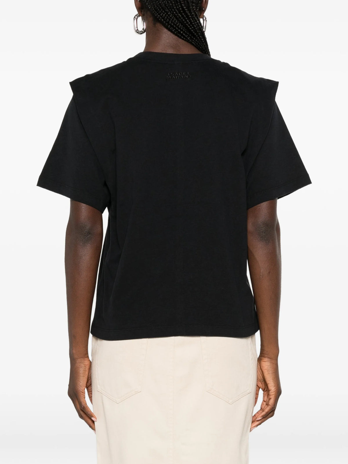 Zelitos plain-colored cotton T-shirt with shoulder pads