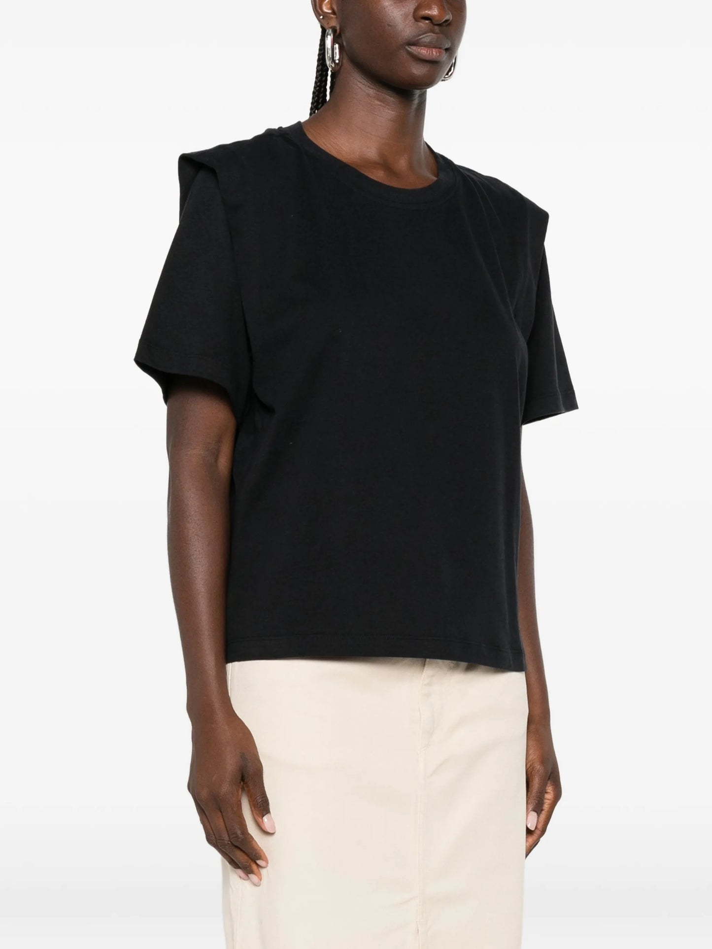 Zelitos padded-shoulder T-shirt