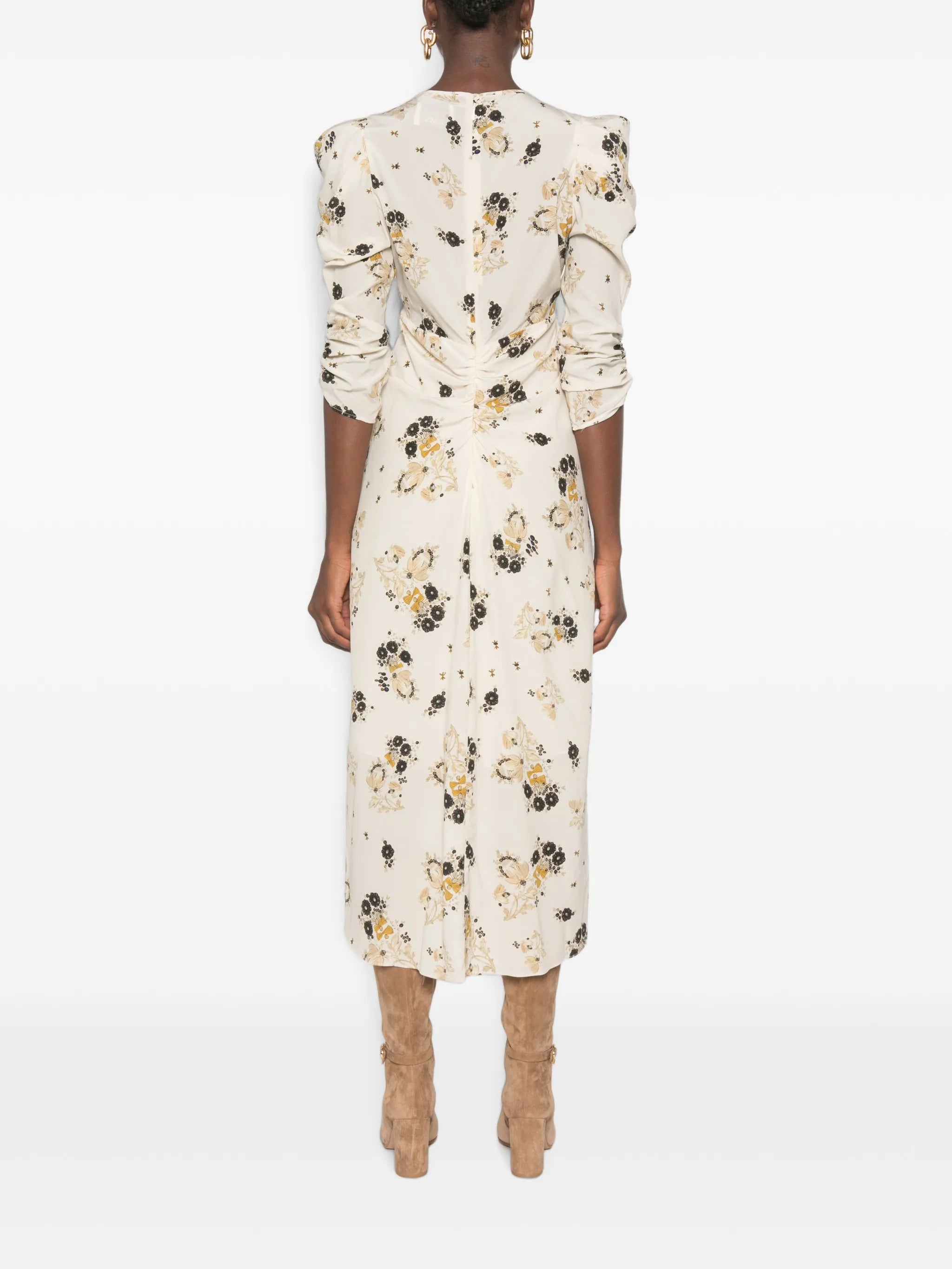 Albini floral-print ruched midi dress