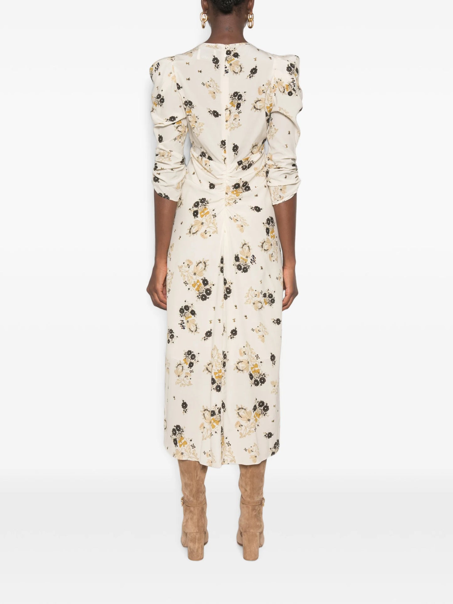 Albini floral-print ruched midi dress