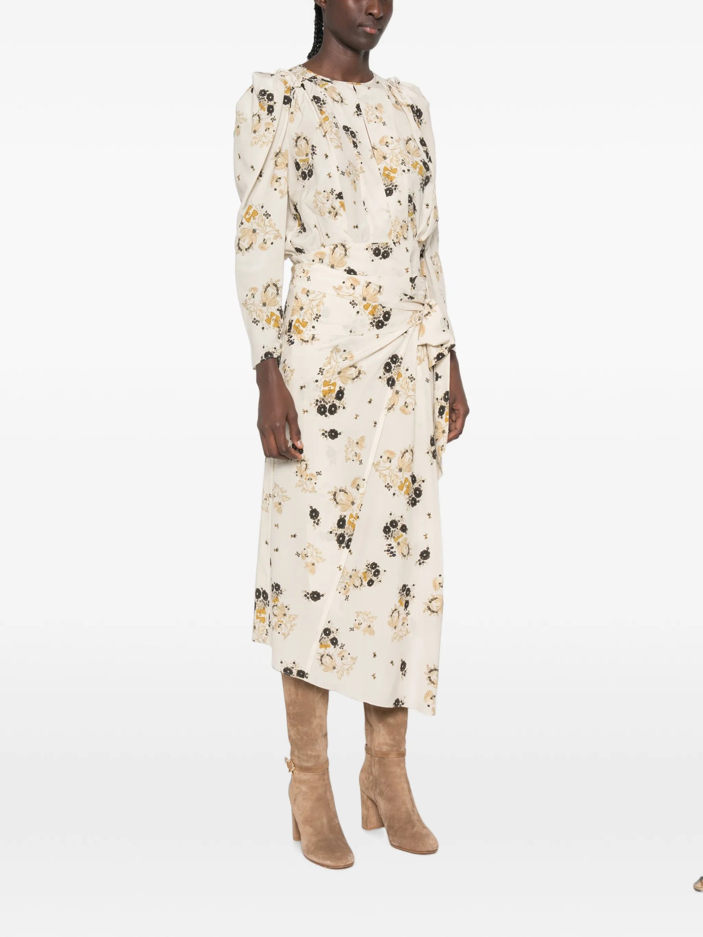 Faniry floral-print asymmetric skirt
