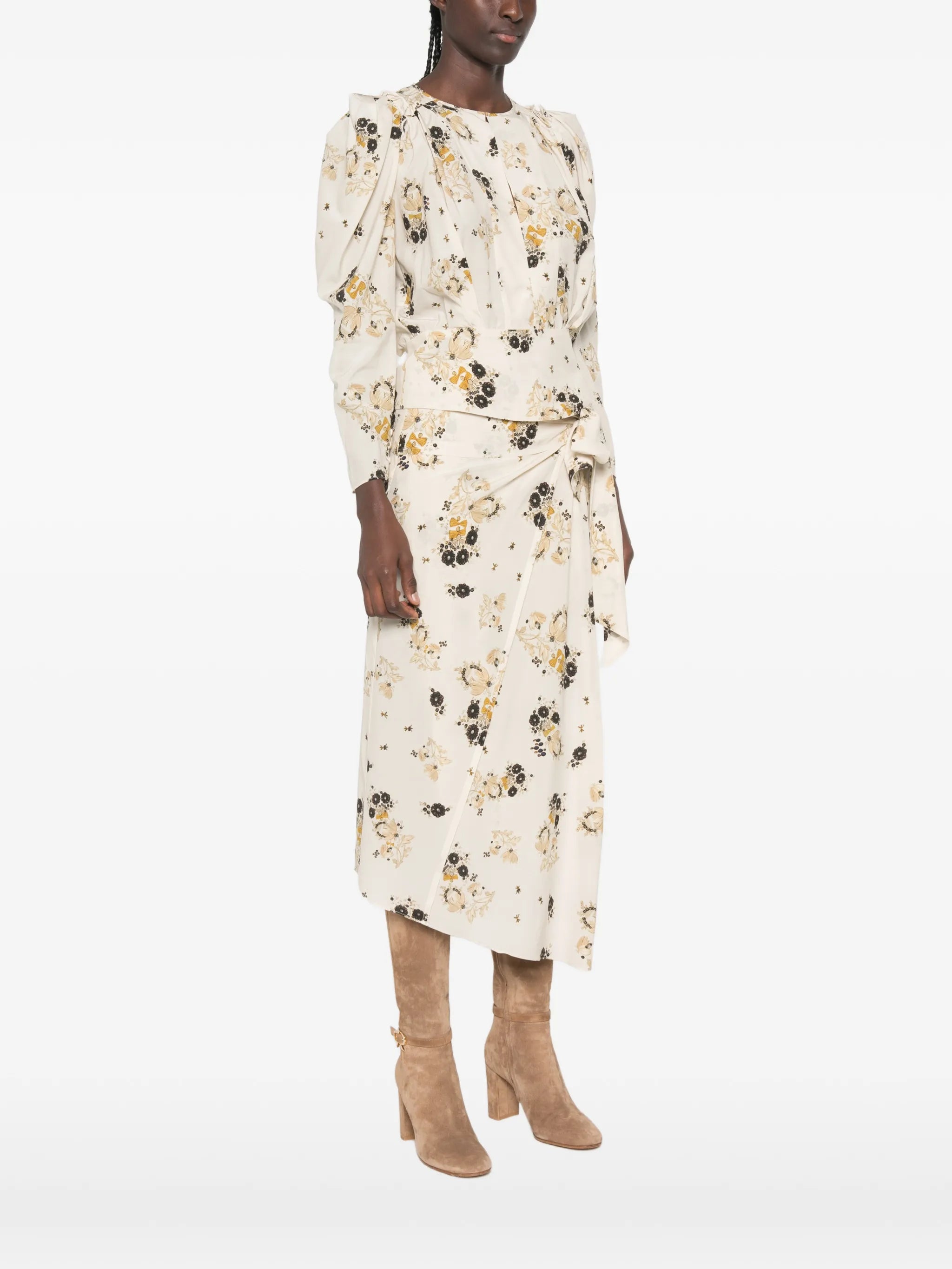 Zarga floral-print puffed-sleeve blouse