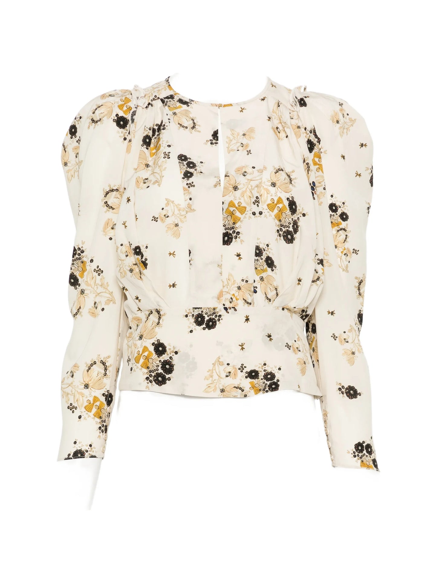 Zarga floral-print puffed-sleeve blouse