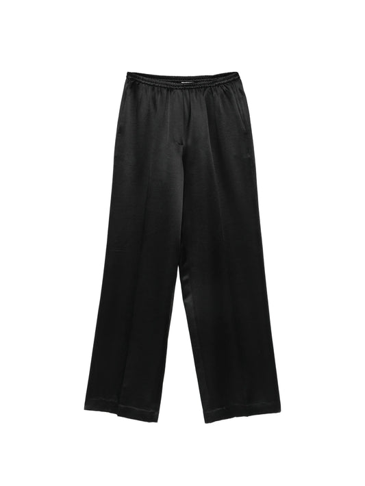 wide-leg silk trousers