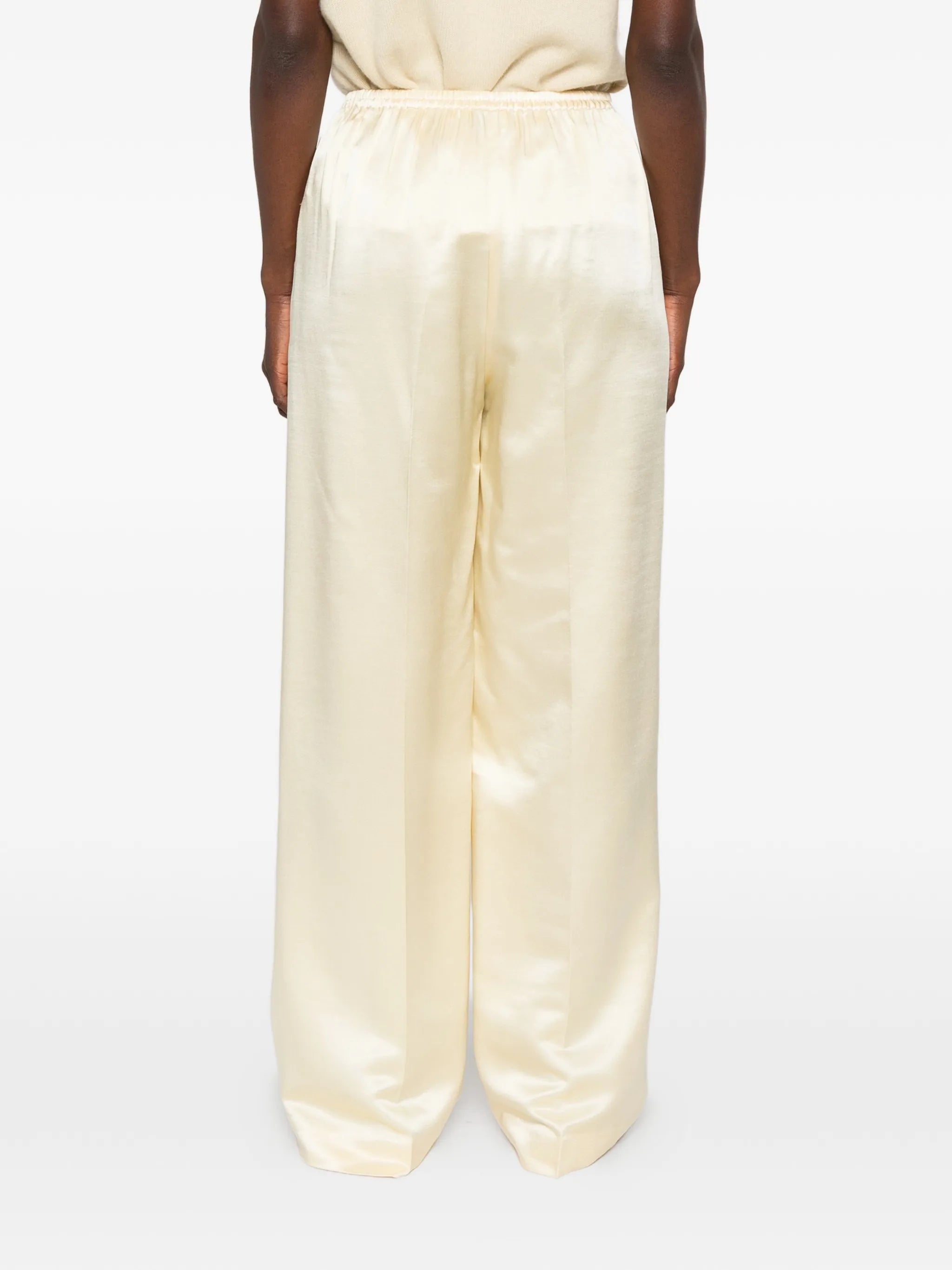 wide-leg silk-blend trousers