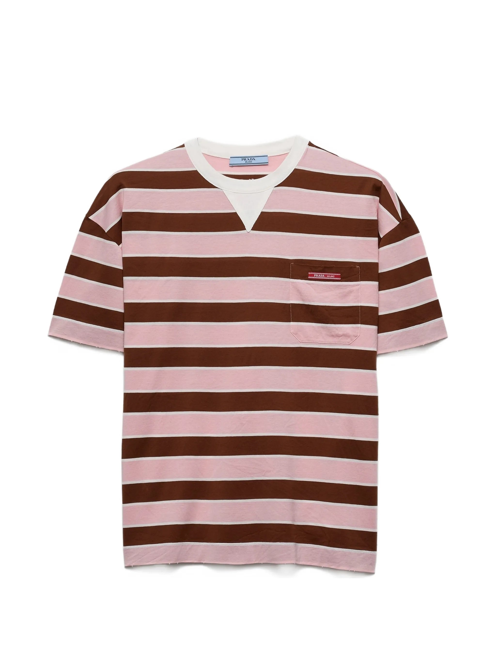 Bayadere striped lisle cotton T-shirt