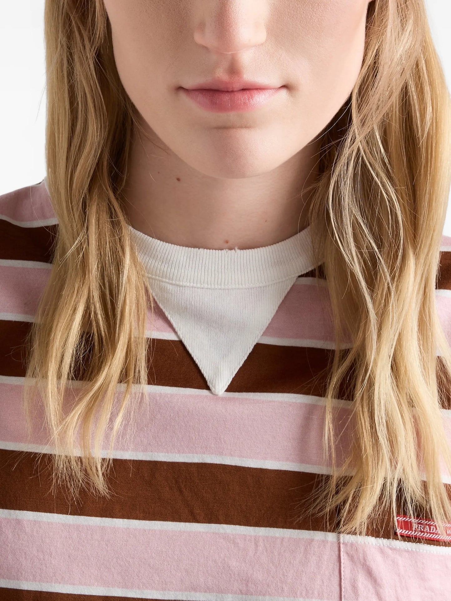 Bayadere striped pocket T-shirt