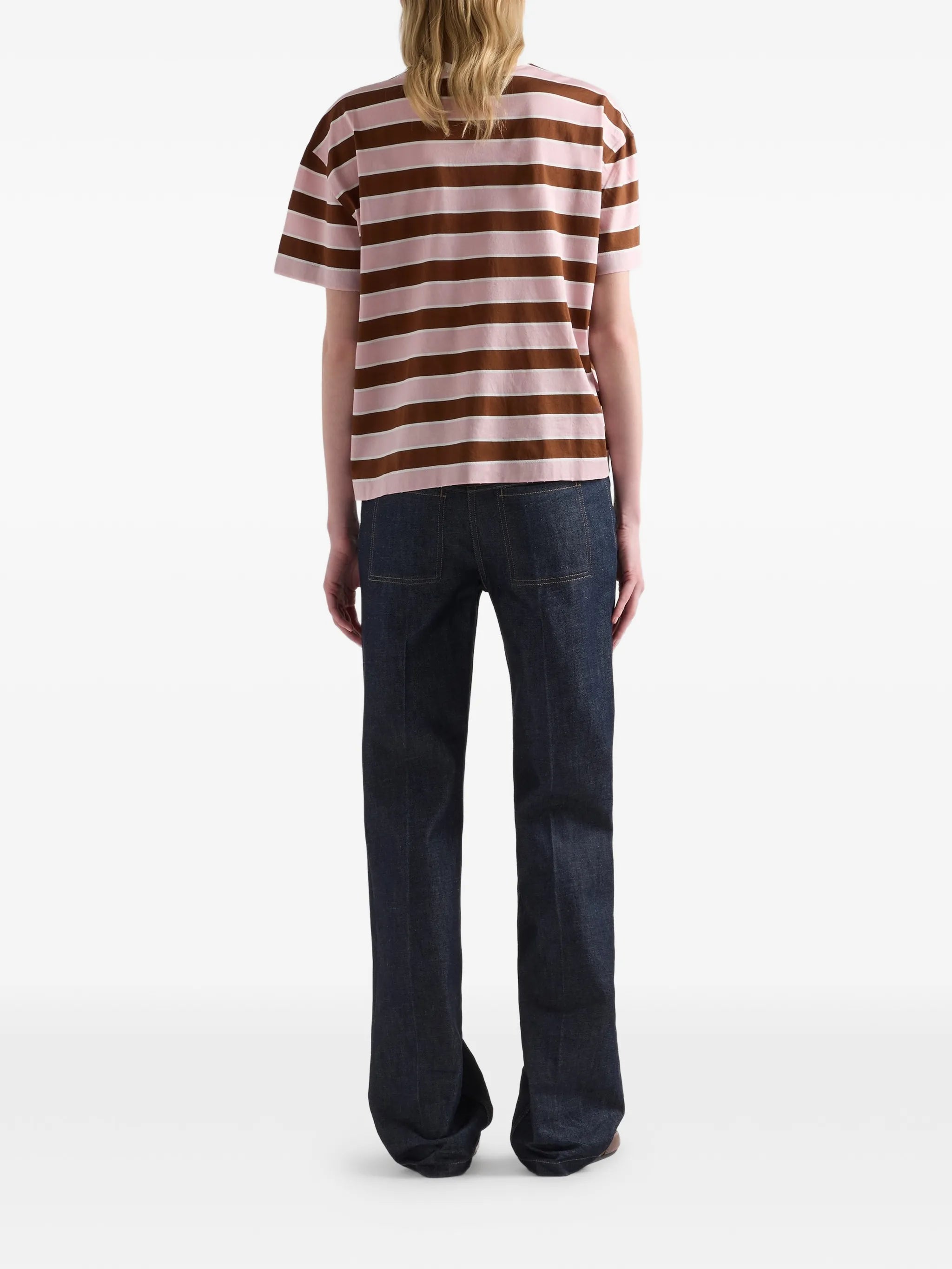 Bayadere striped lisle cotton T-shirt