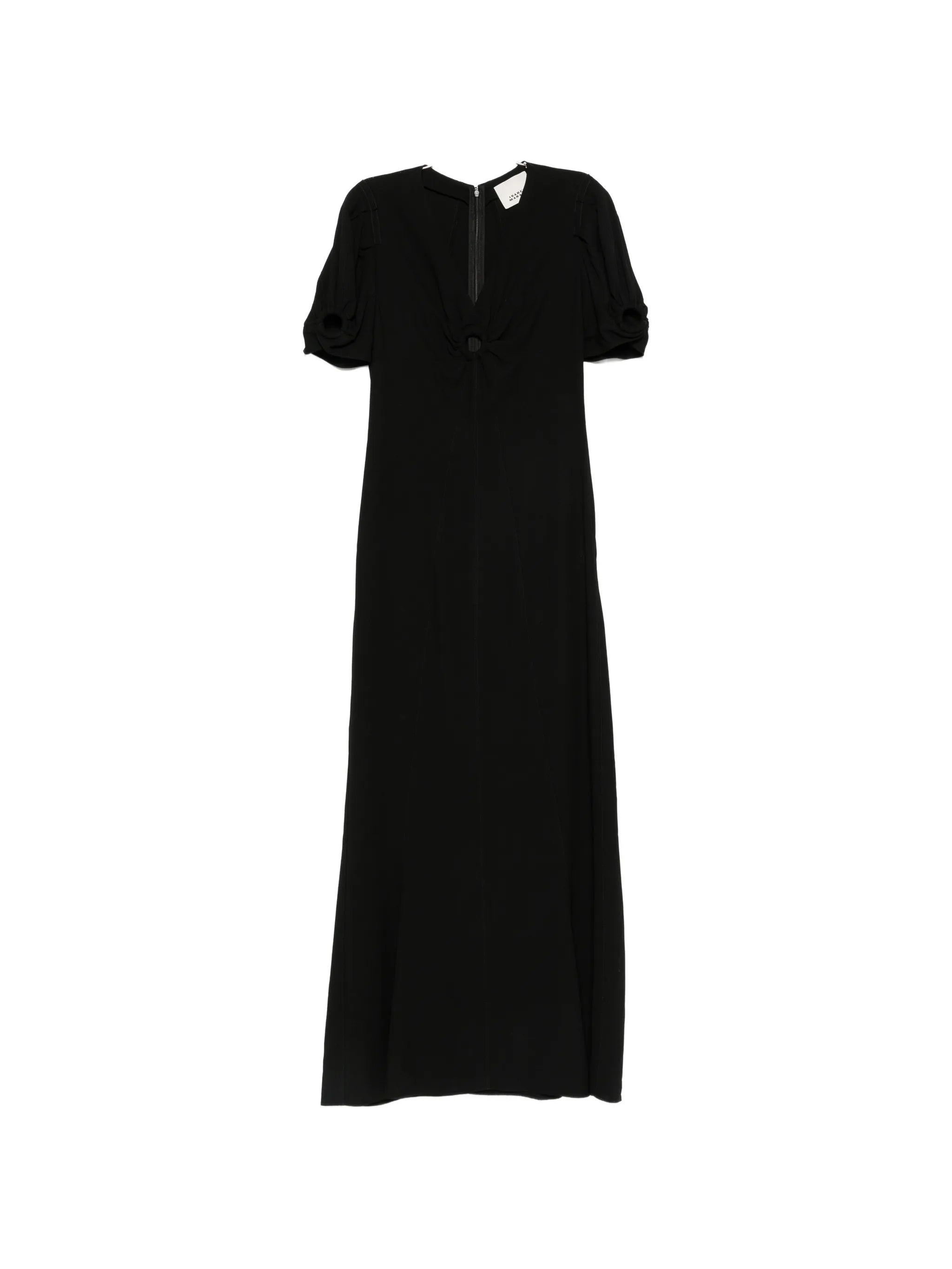 cut-out puff-sleeve dress