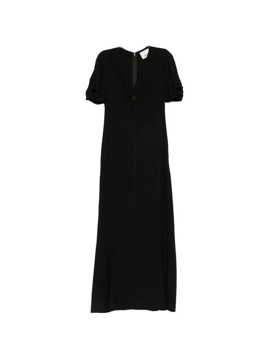cut-out puff-sleeve dress