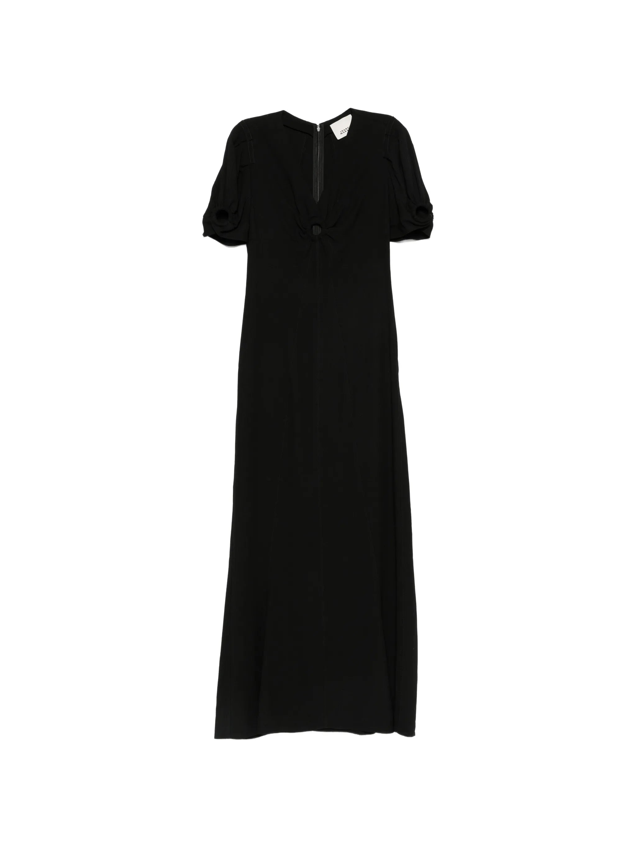 cut-out puff-sleeve dress