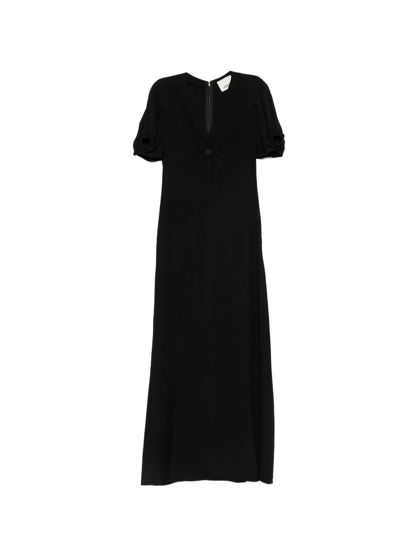 cut-out puff-sleeve dress