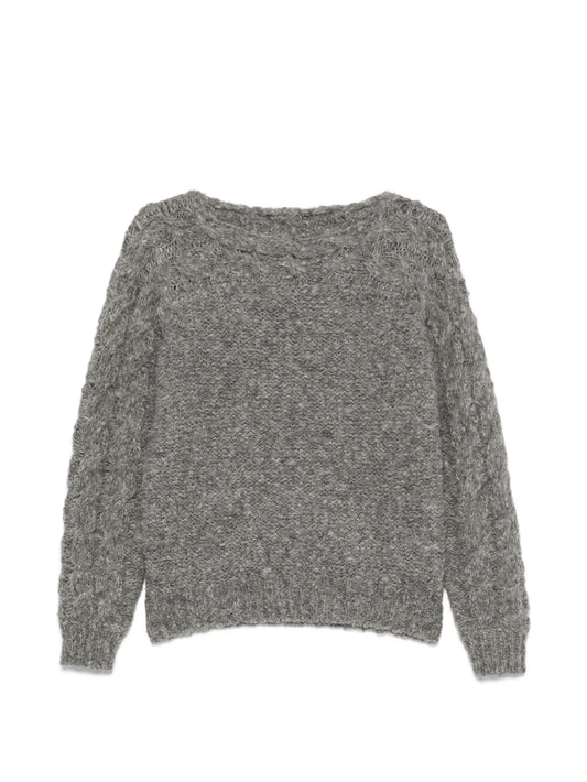 Ponara cable-knit boat-neck sweater