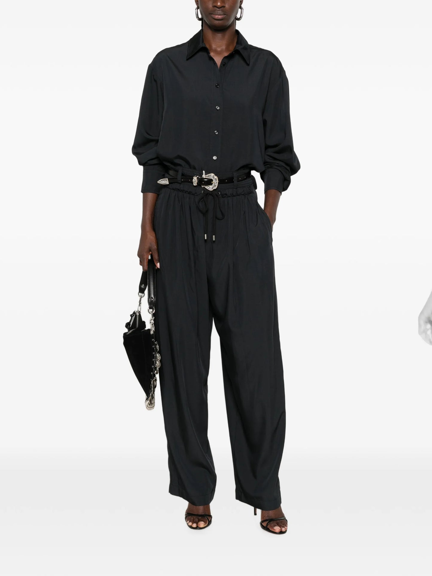 Inaya drawstring-fastening palazzo pants