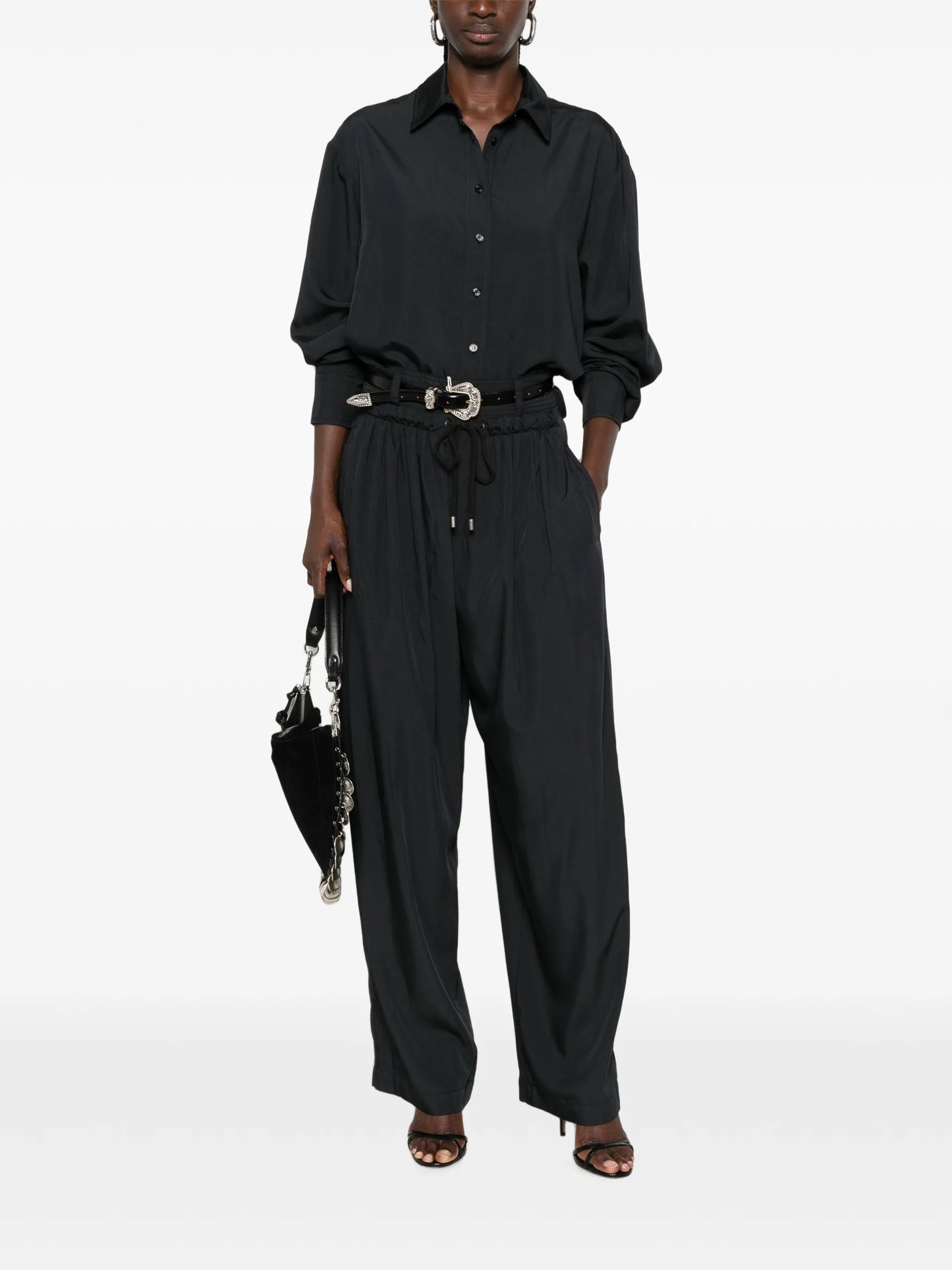 Inaya drawstring-fastening palazzo pants