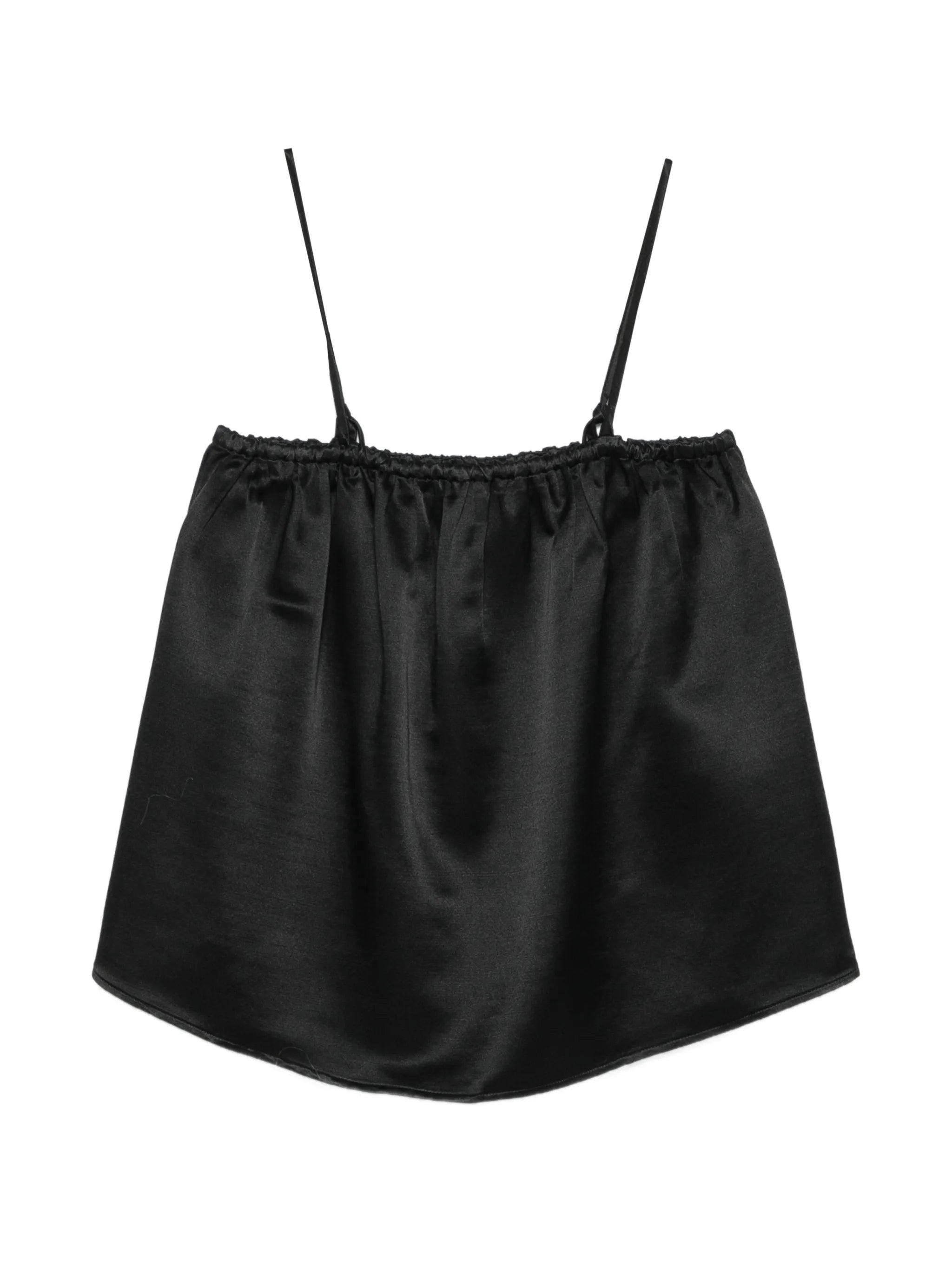 gathered spaghetti-strap blouse