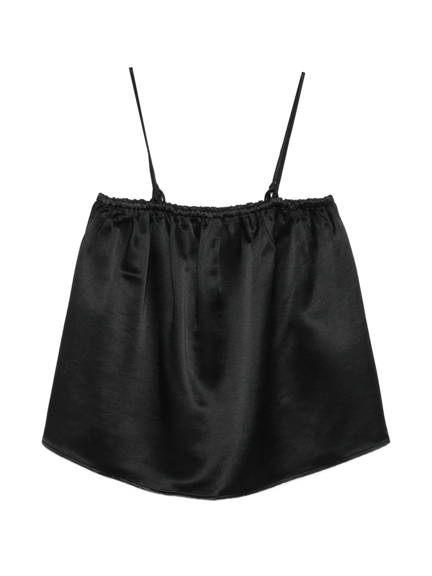 gathered spaghetti-strap blouse