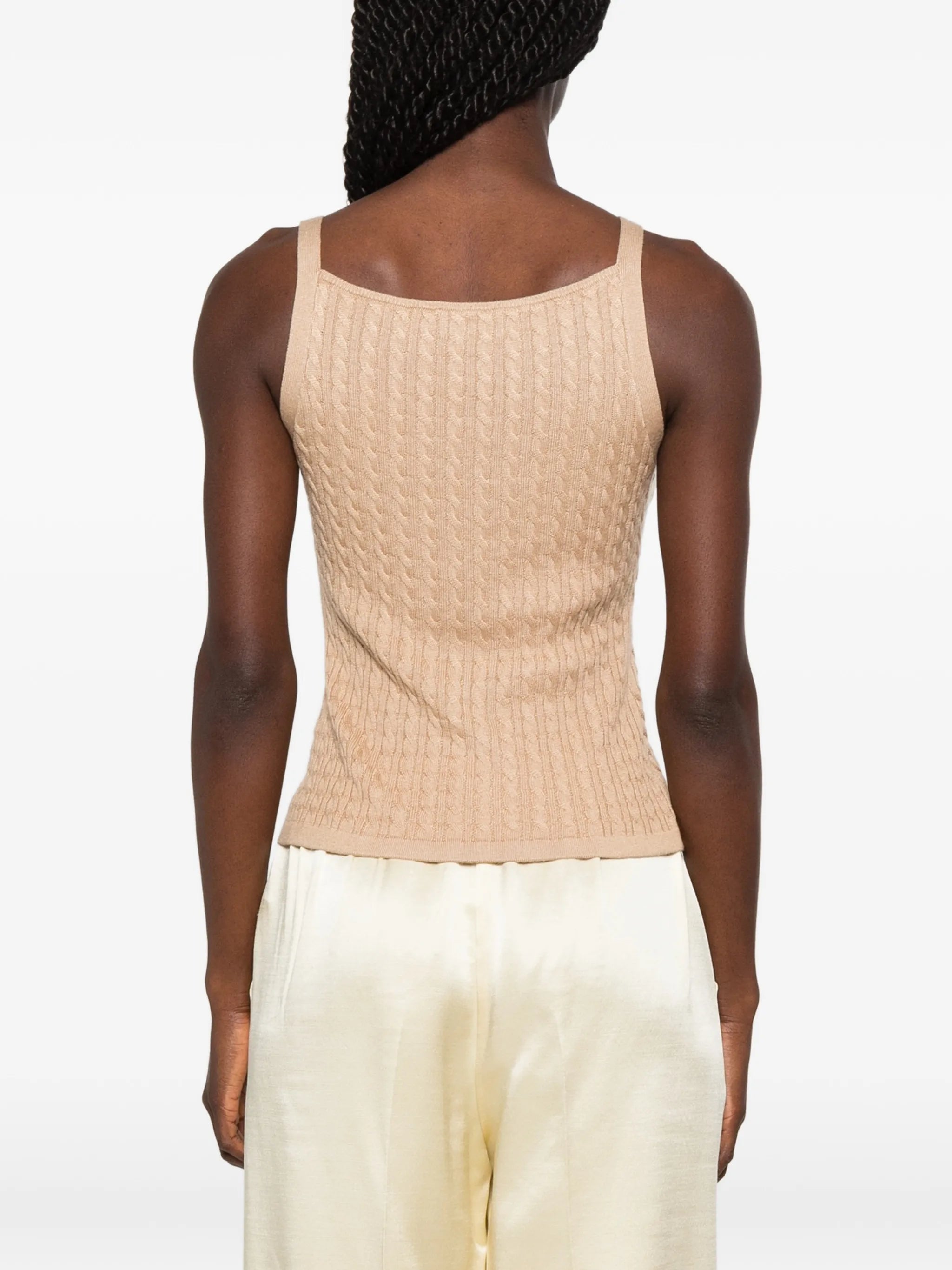 cable-knit tank top