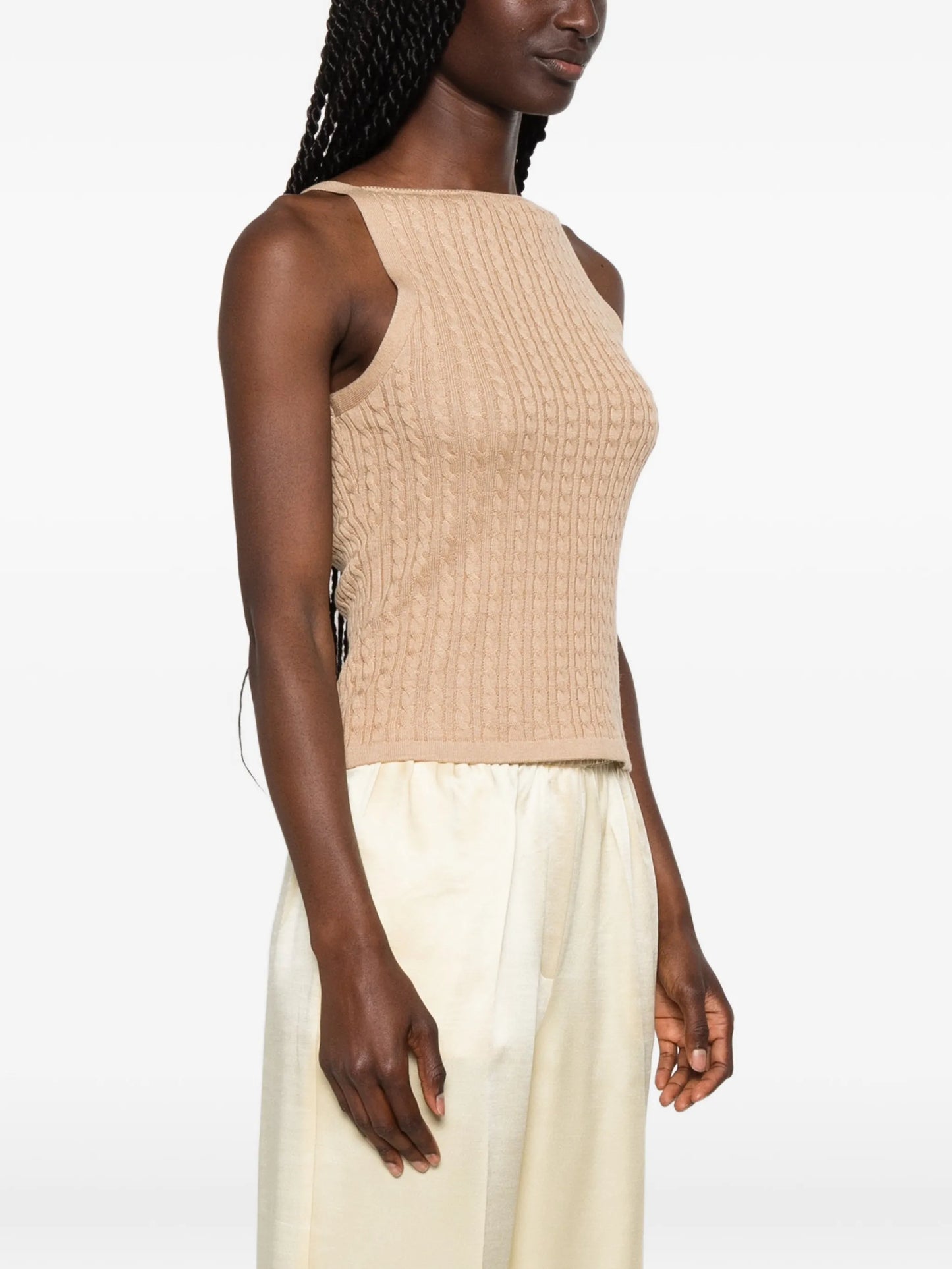 cable-knit tank top