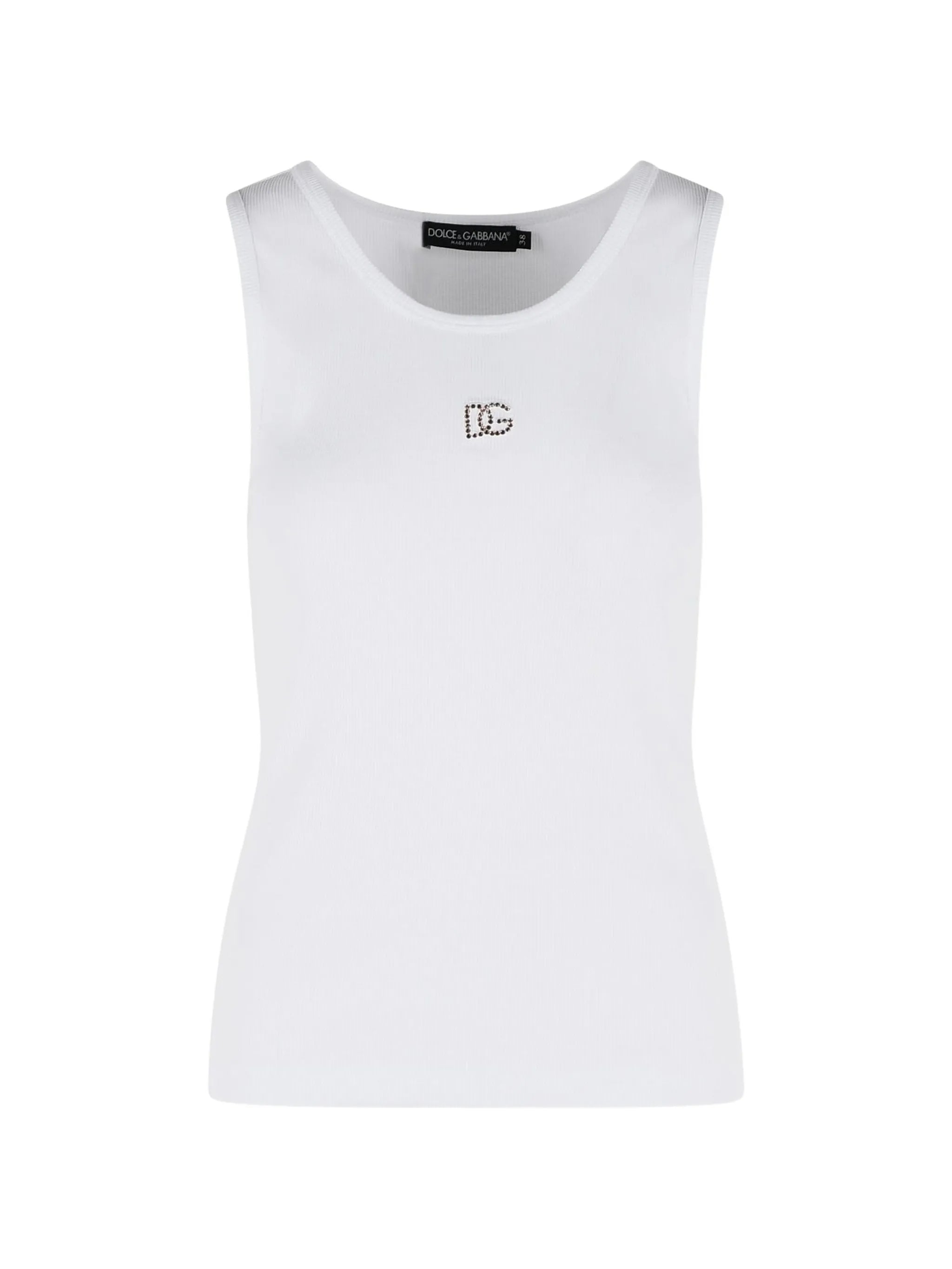 ribbed logo tank top
