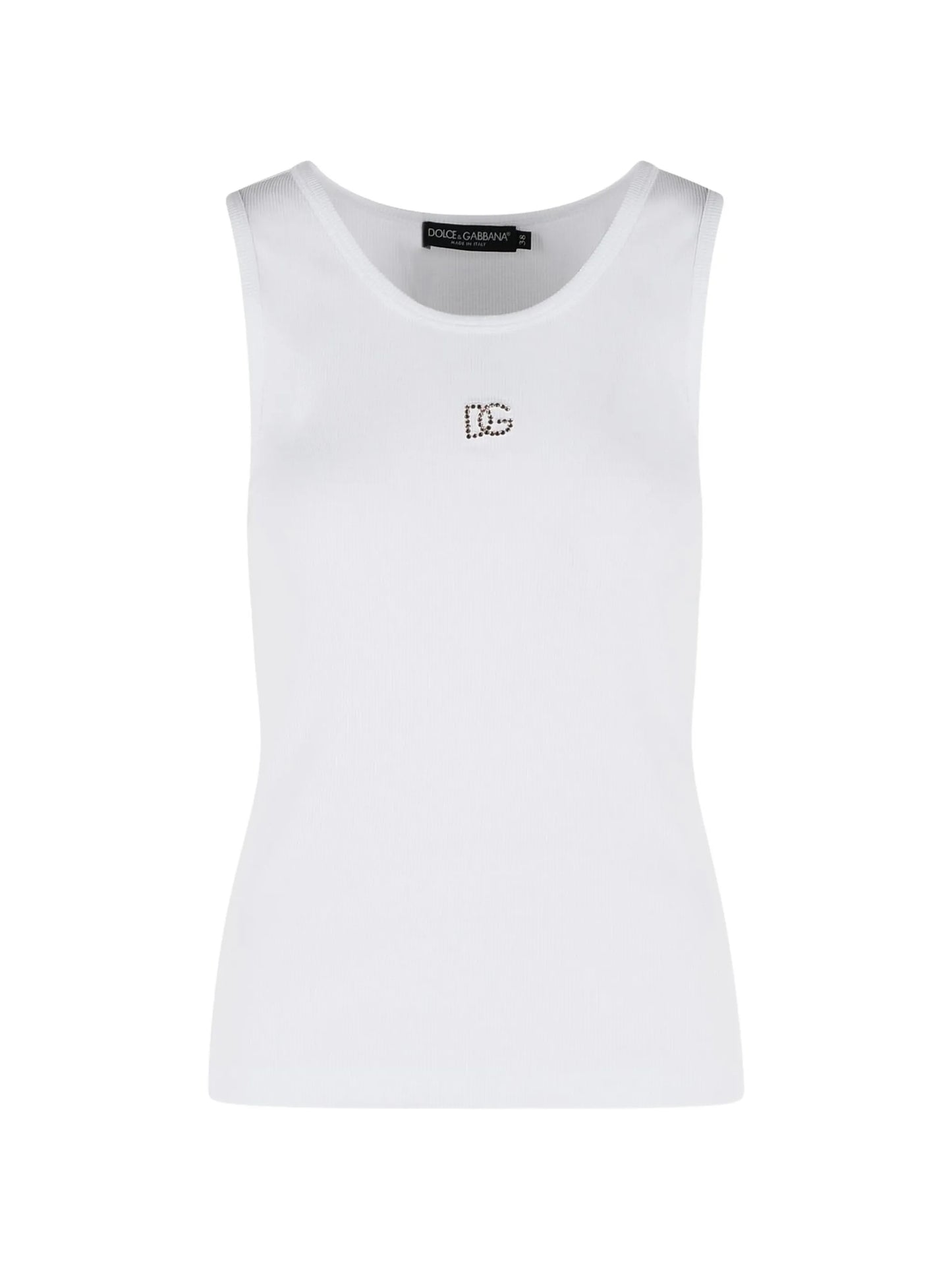 ribbed logo tank top