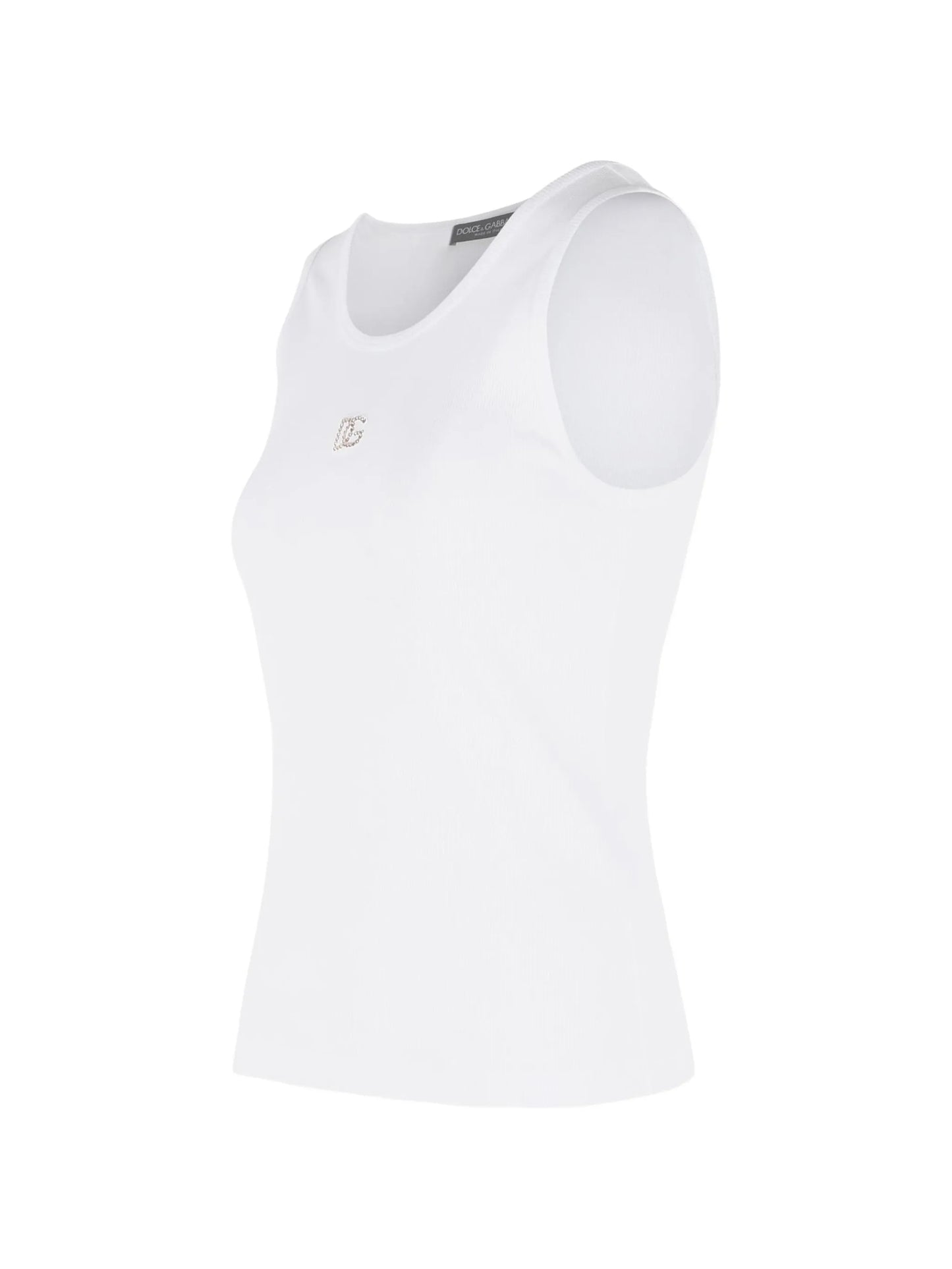 ribbed logo tank top