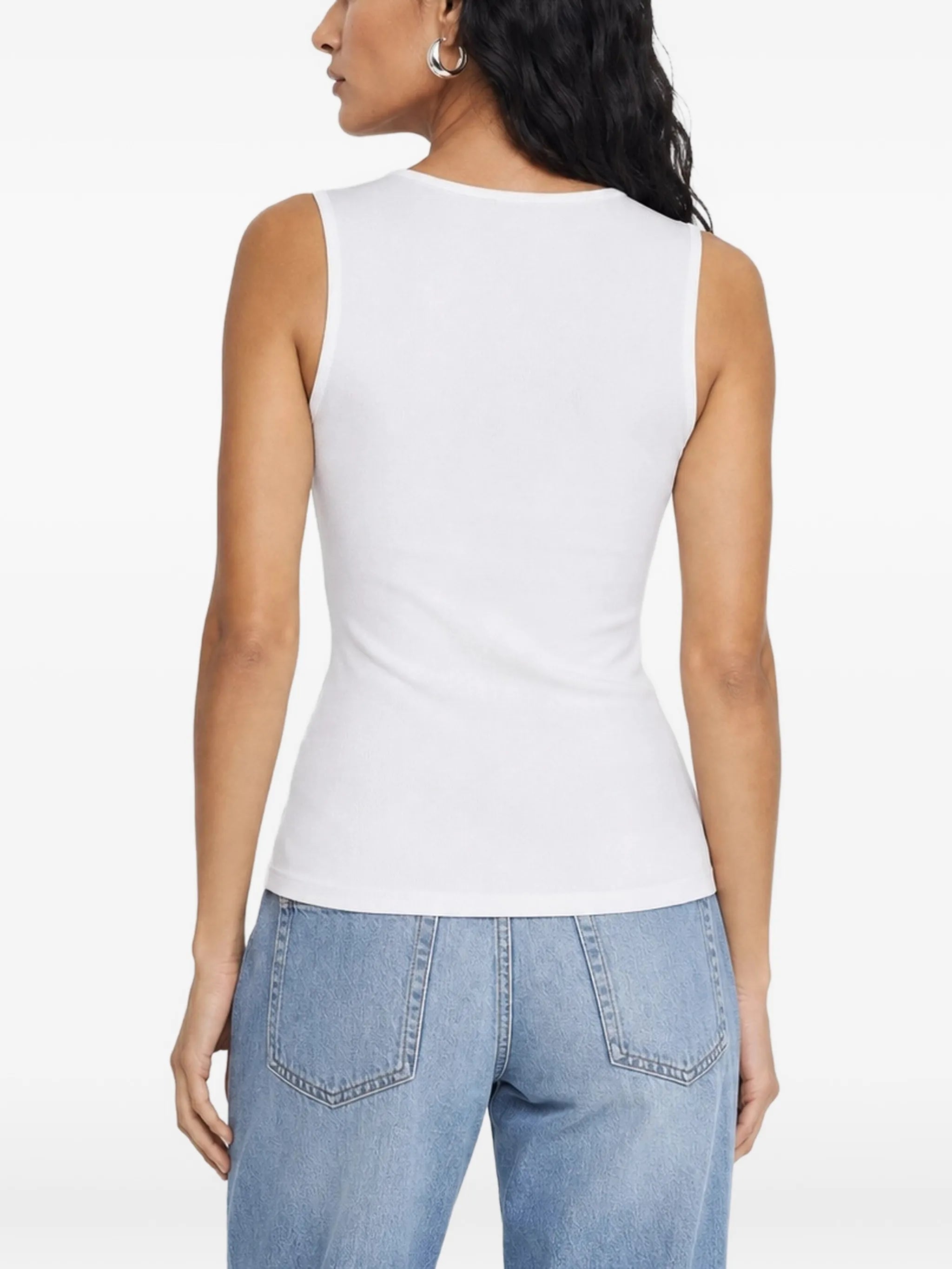 ribbed logo tank top