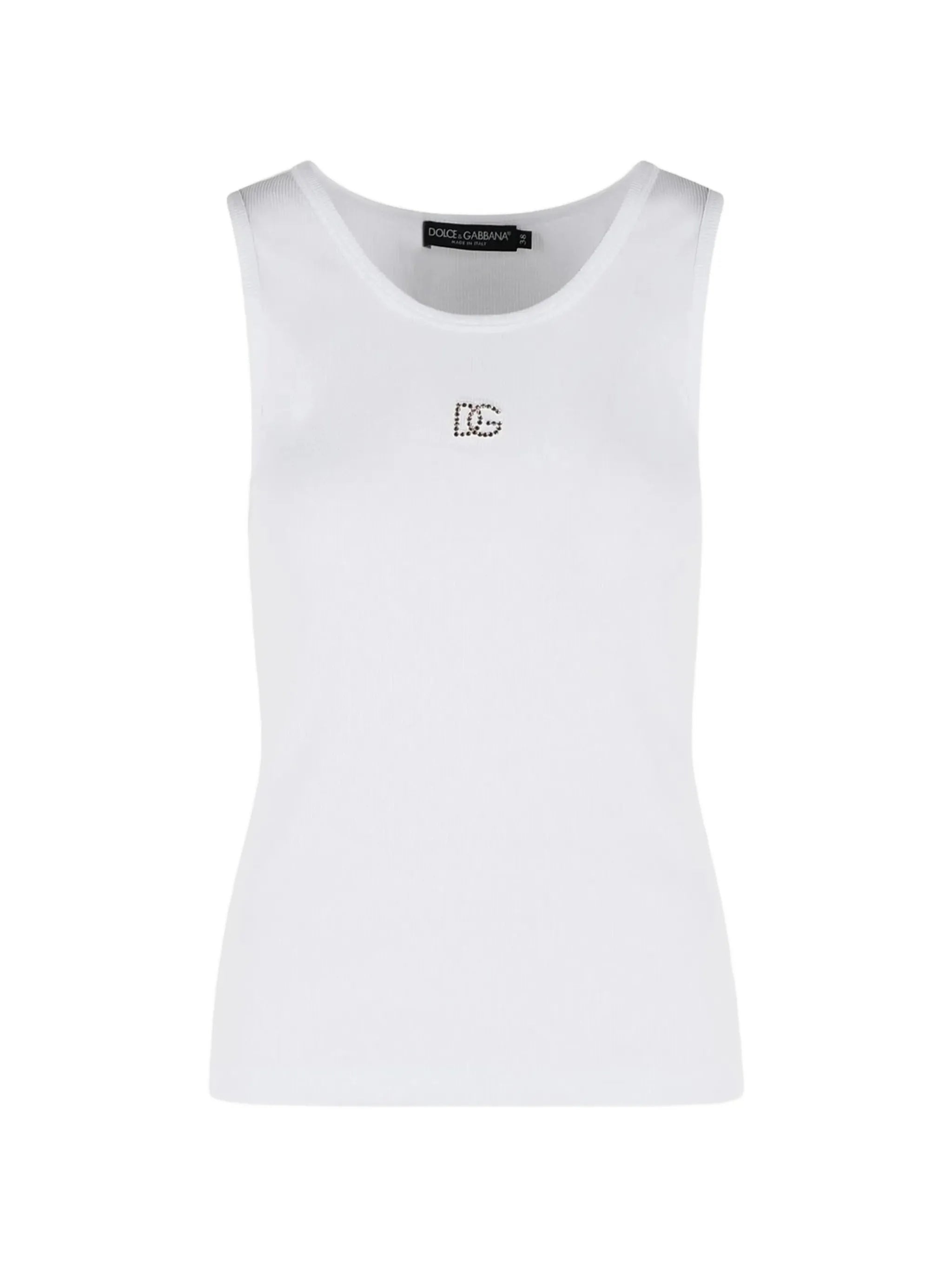 ribbed logo tank top