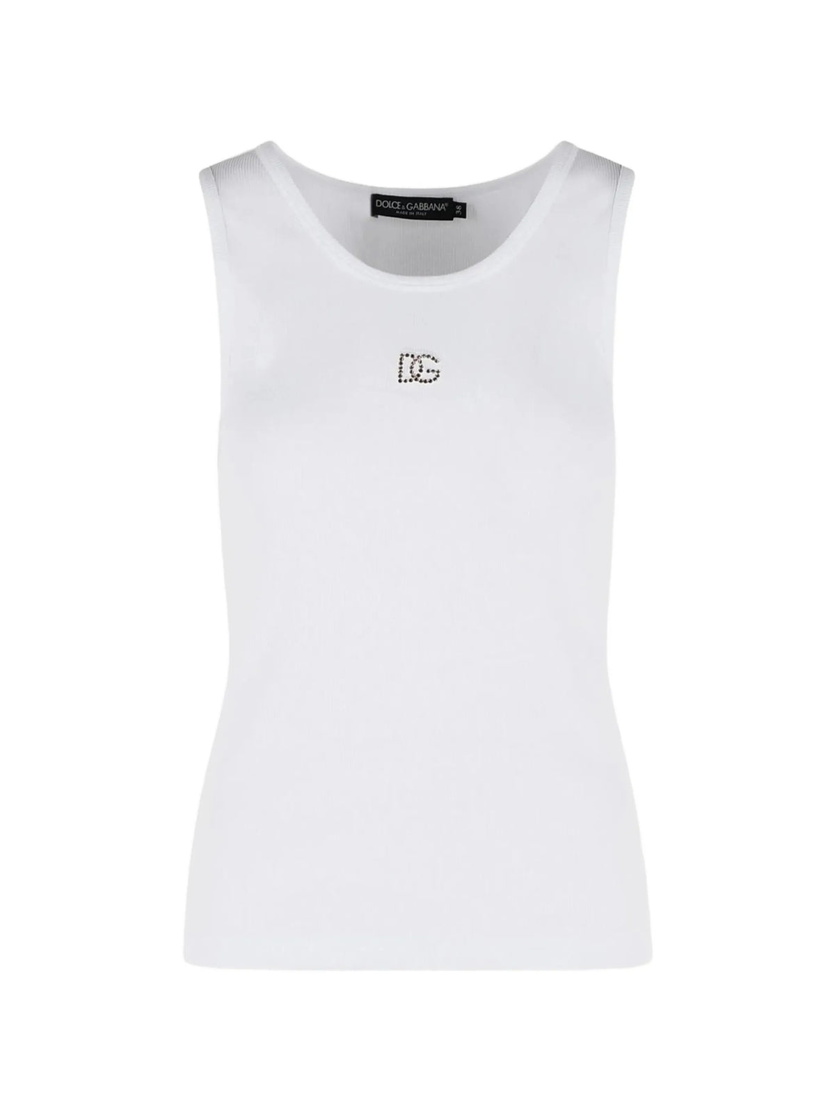 ribbed logo tank top