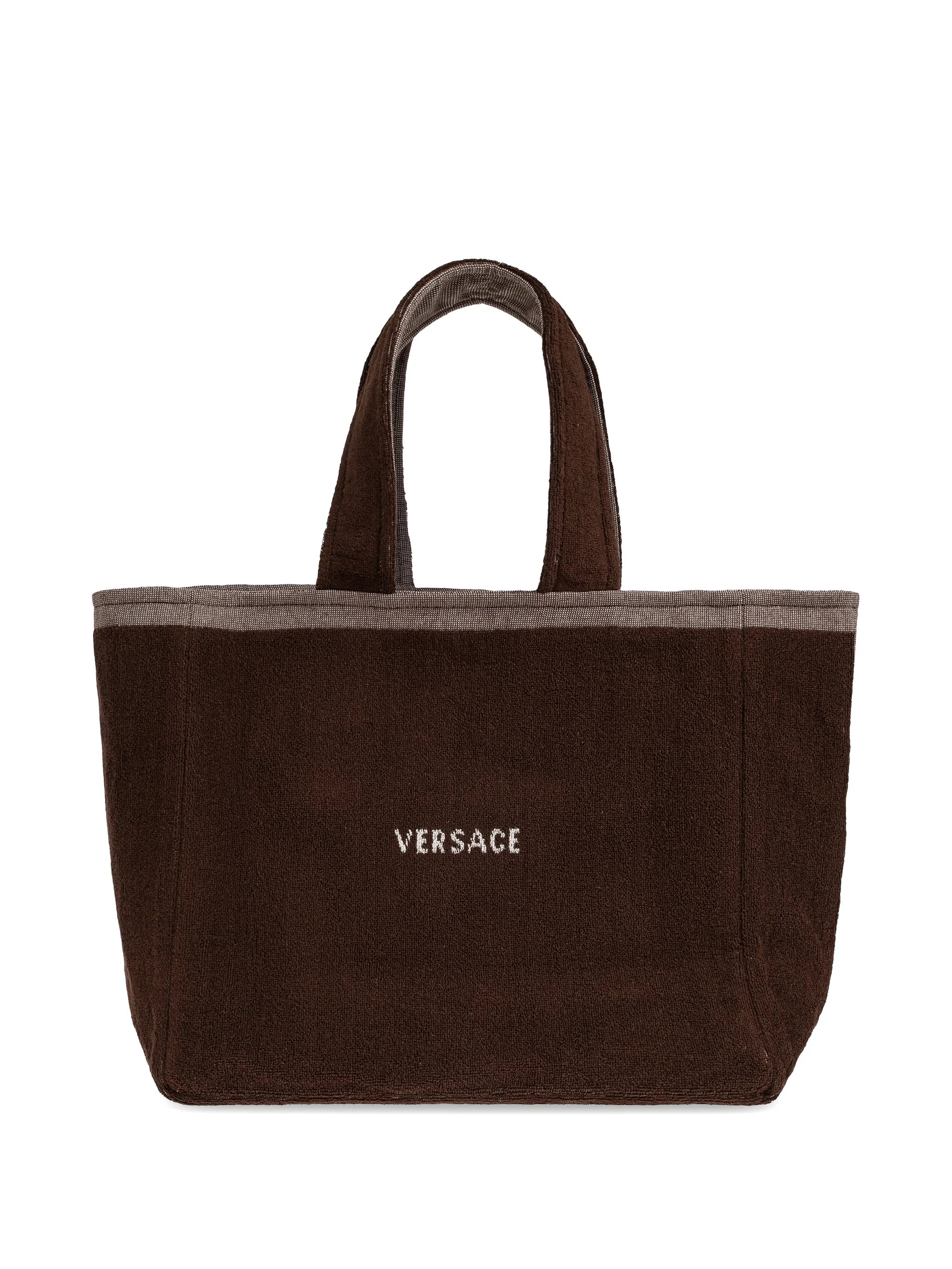 cotton-terry jacquard tote