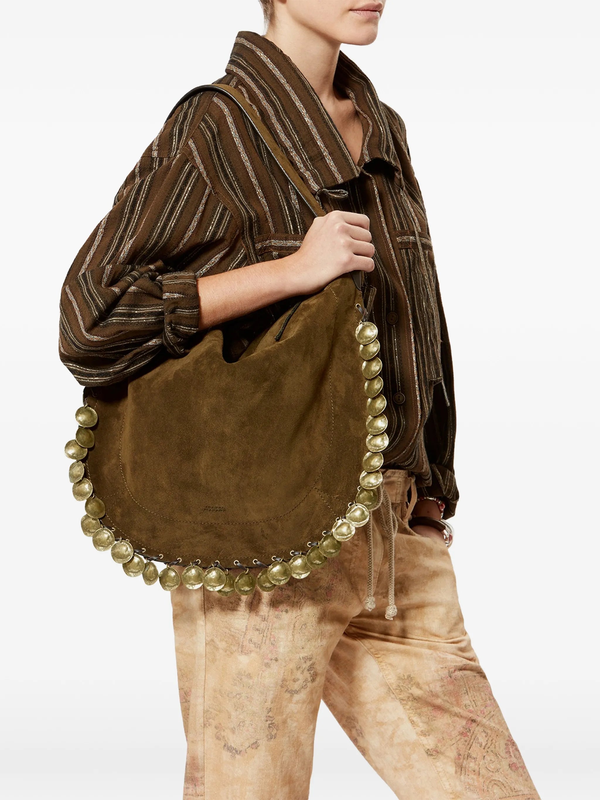 Oskan Hobo Soft braided medallion-embellishment shoulder bag