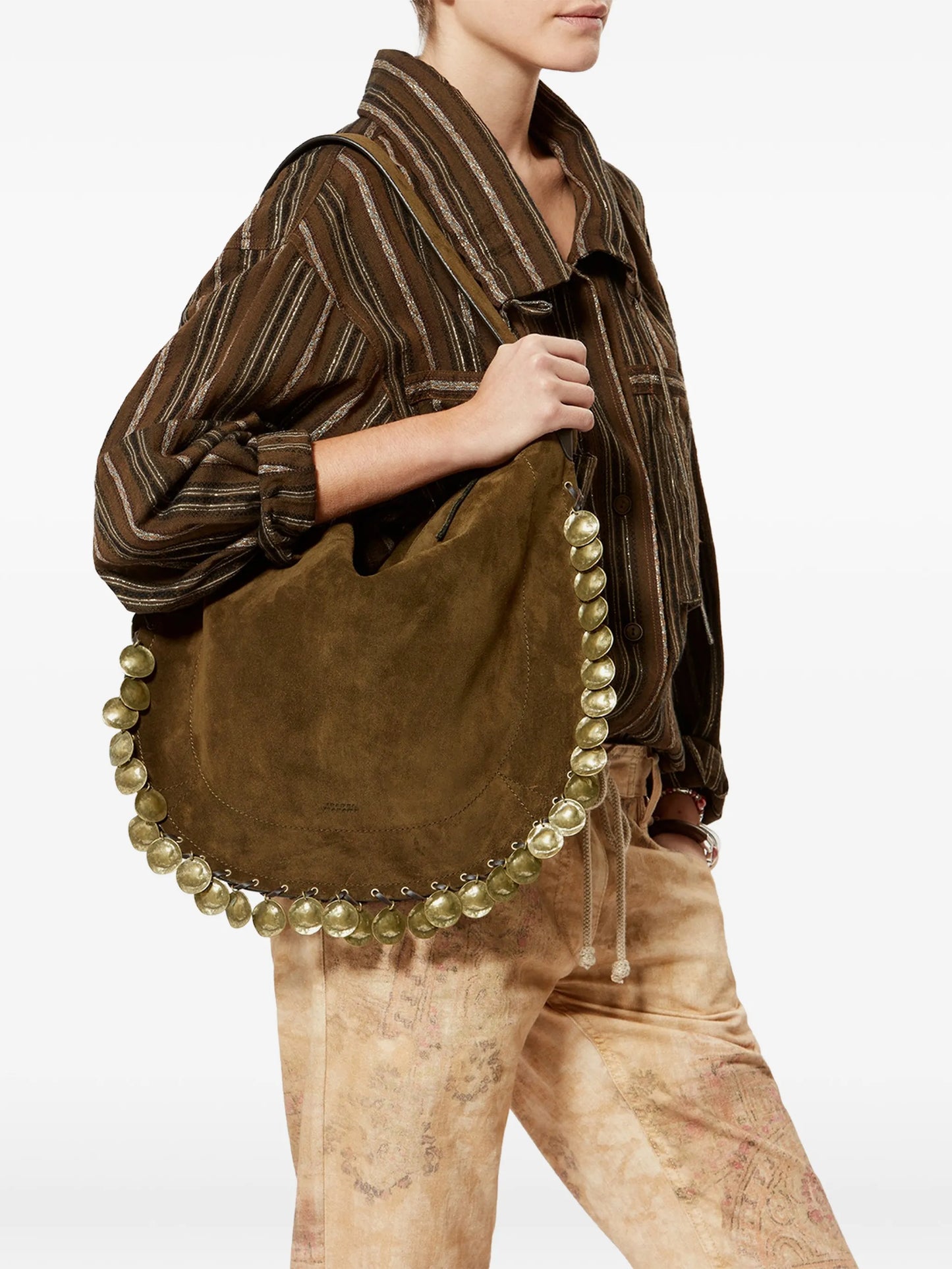 Oskan Hobo Soft braided medallion-embellishment shoulder bag