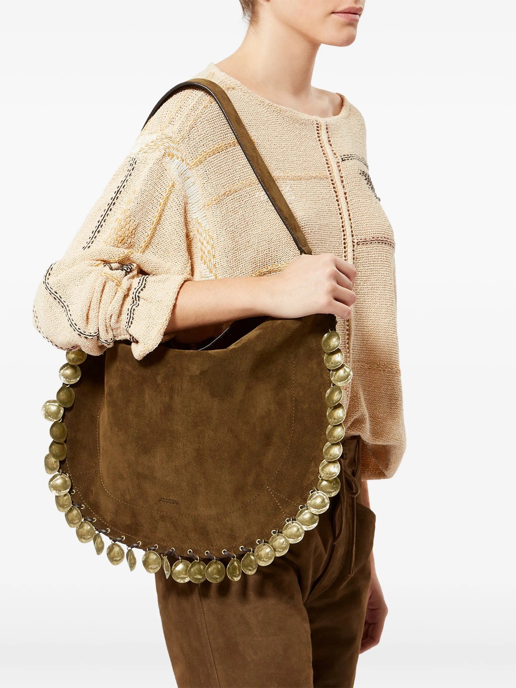 Oskan Hobo Soft braided medallion-embellishment shoulder bag