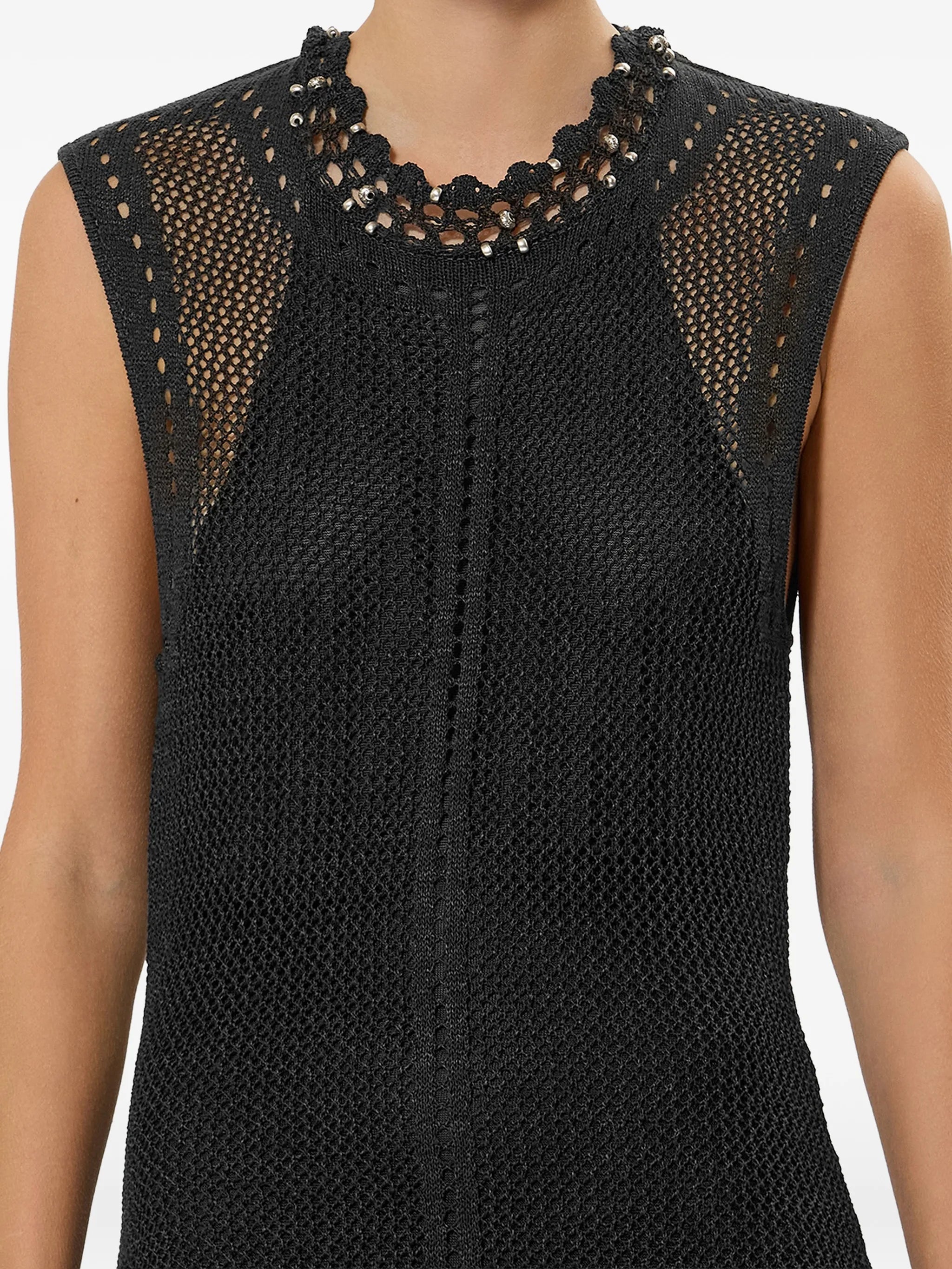 Metaya crochet beaded midi dress