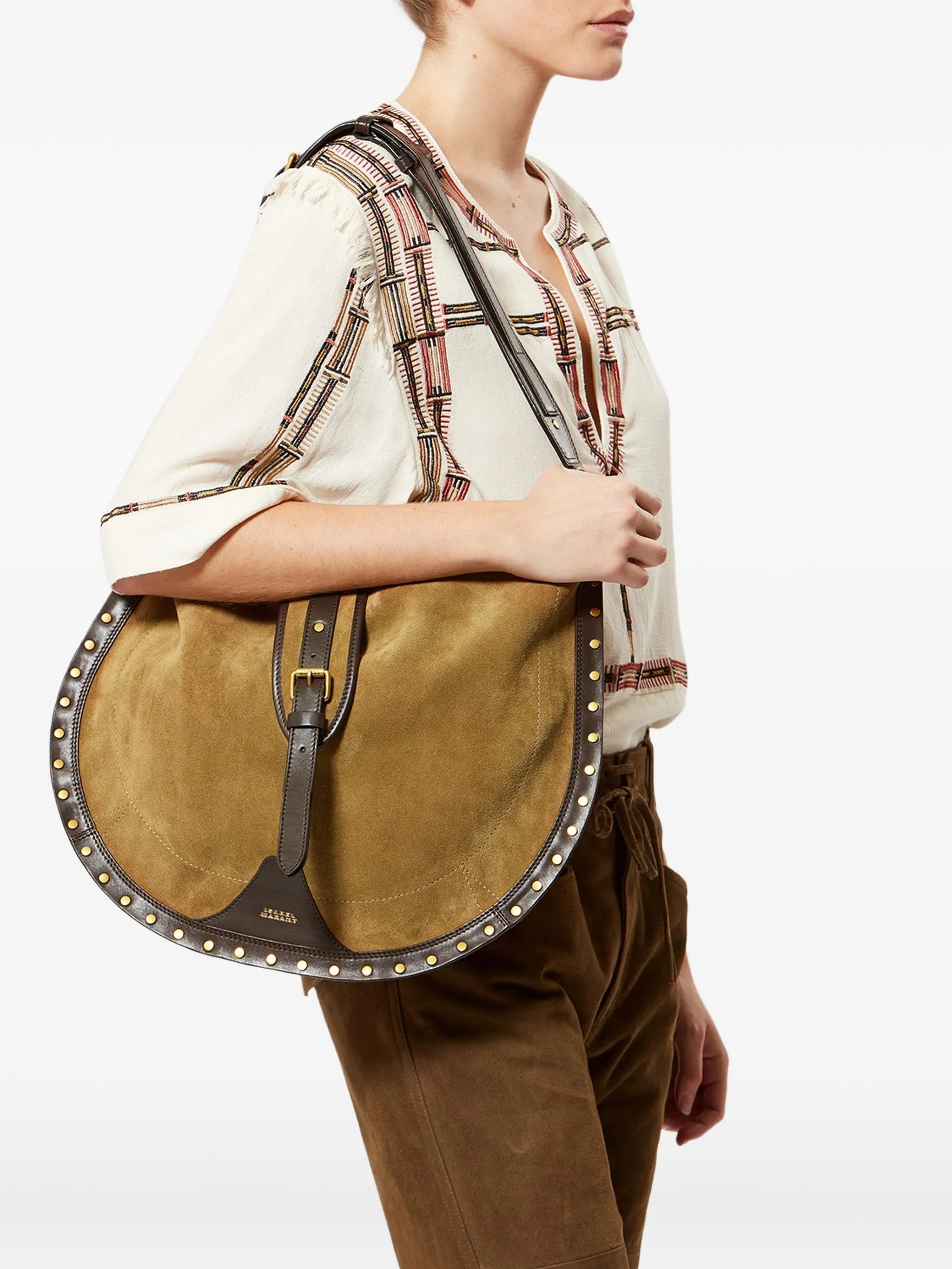 Oskan Hobo studs-detail fringed shoulder bag