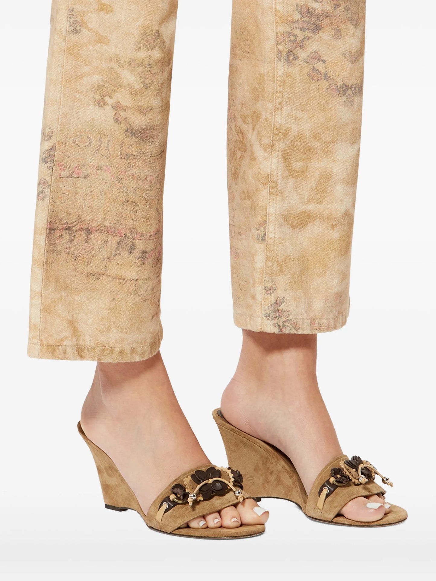 Anee decorated-strap suede mules
