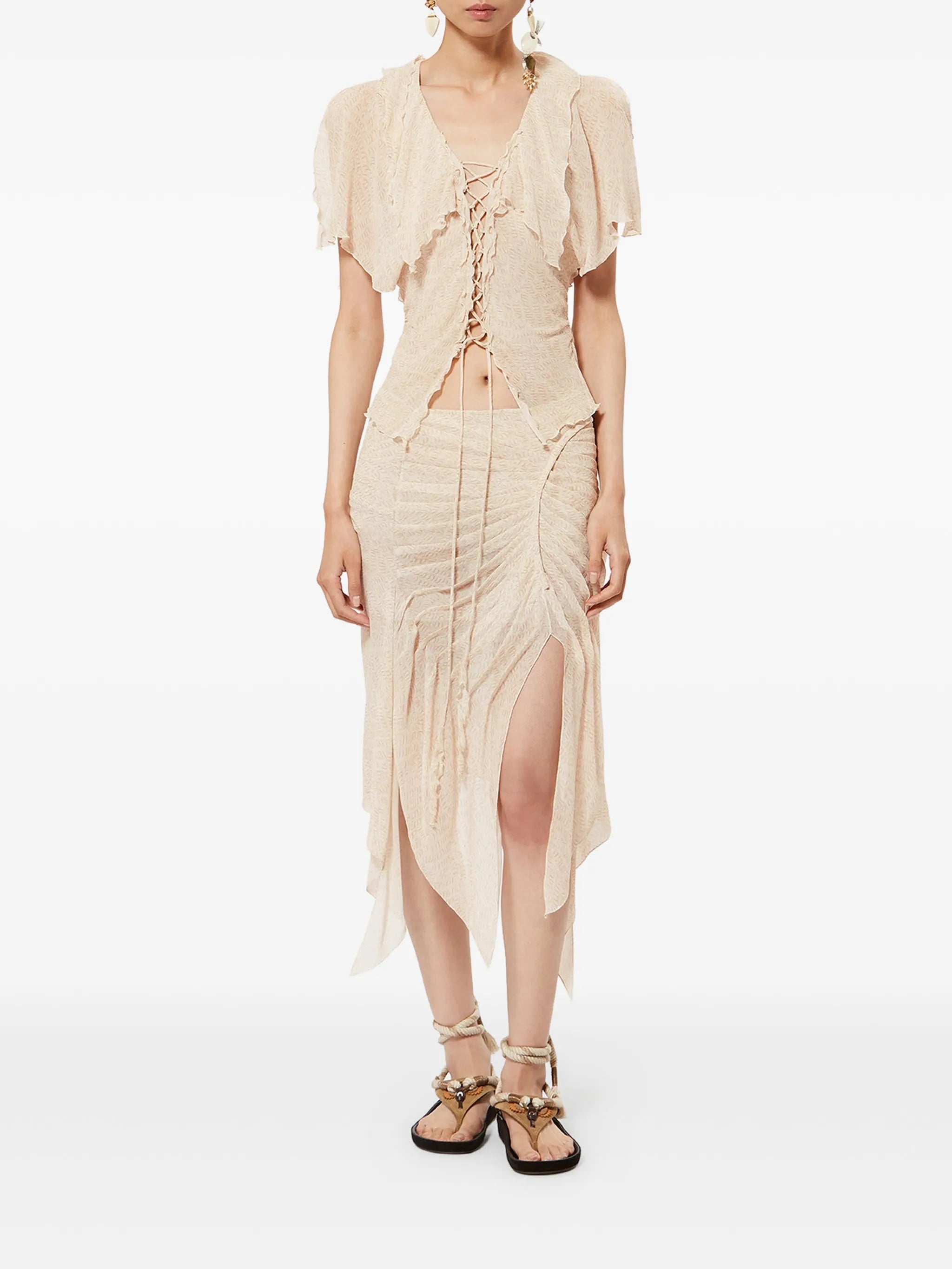Taylora ruffle asymmetric skirt