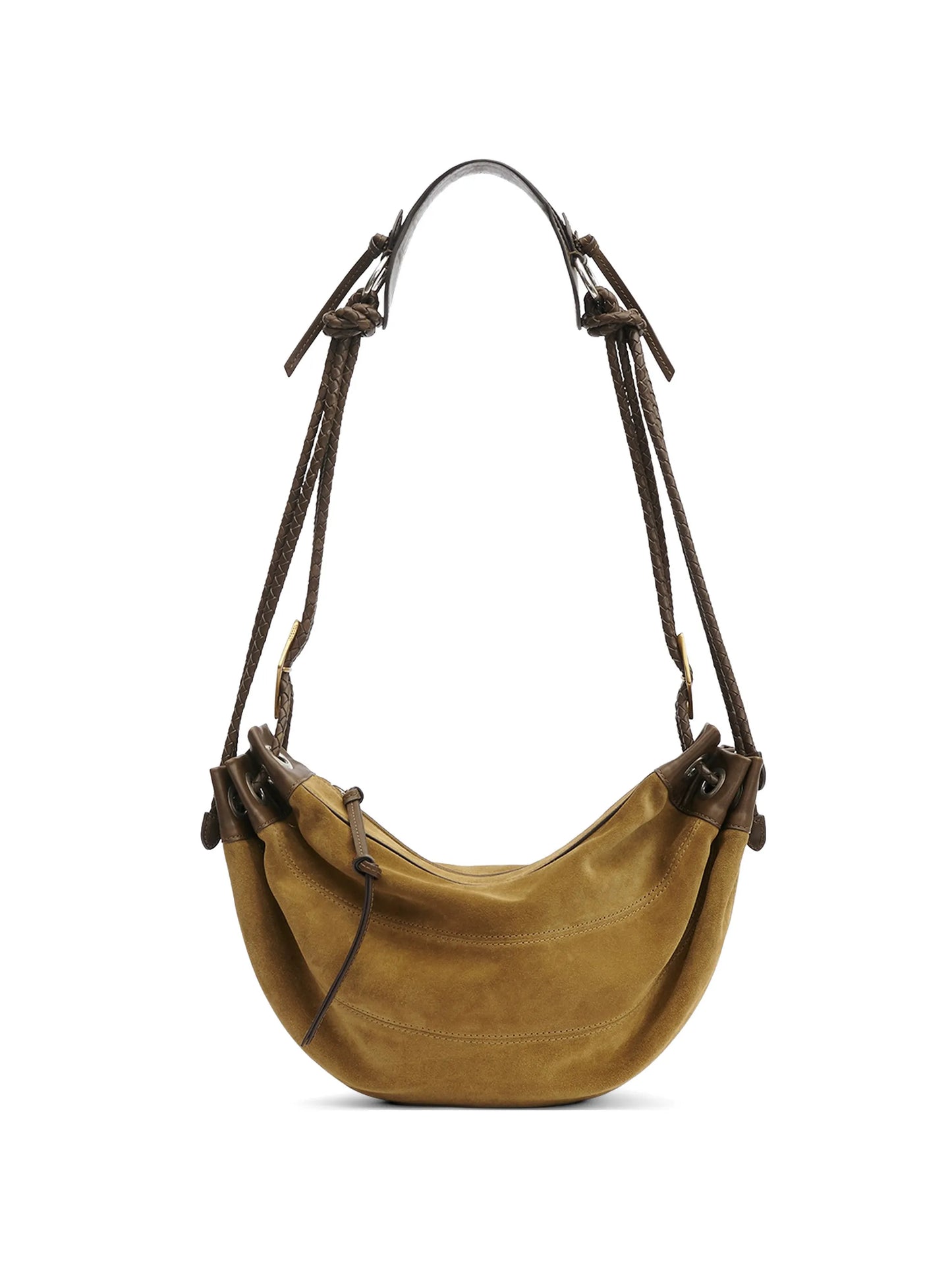 medium Maia half-moon braided shoulder bag
