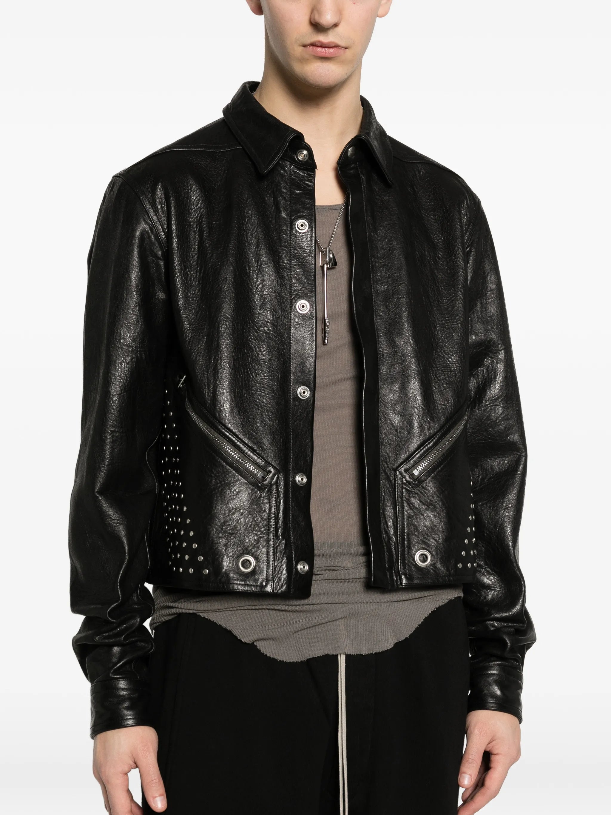 Tour Alice leather shirt jacket