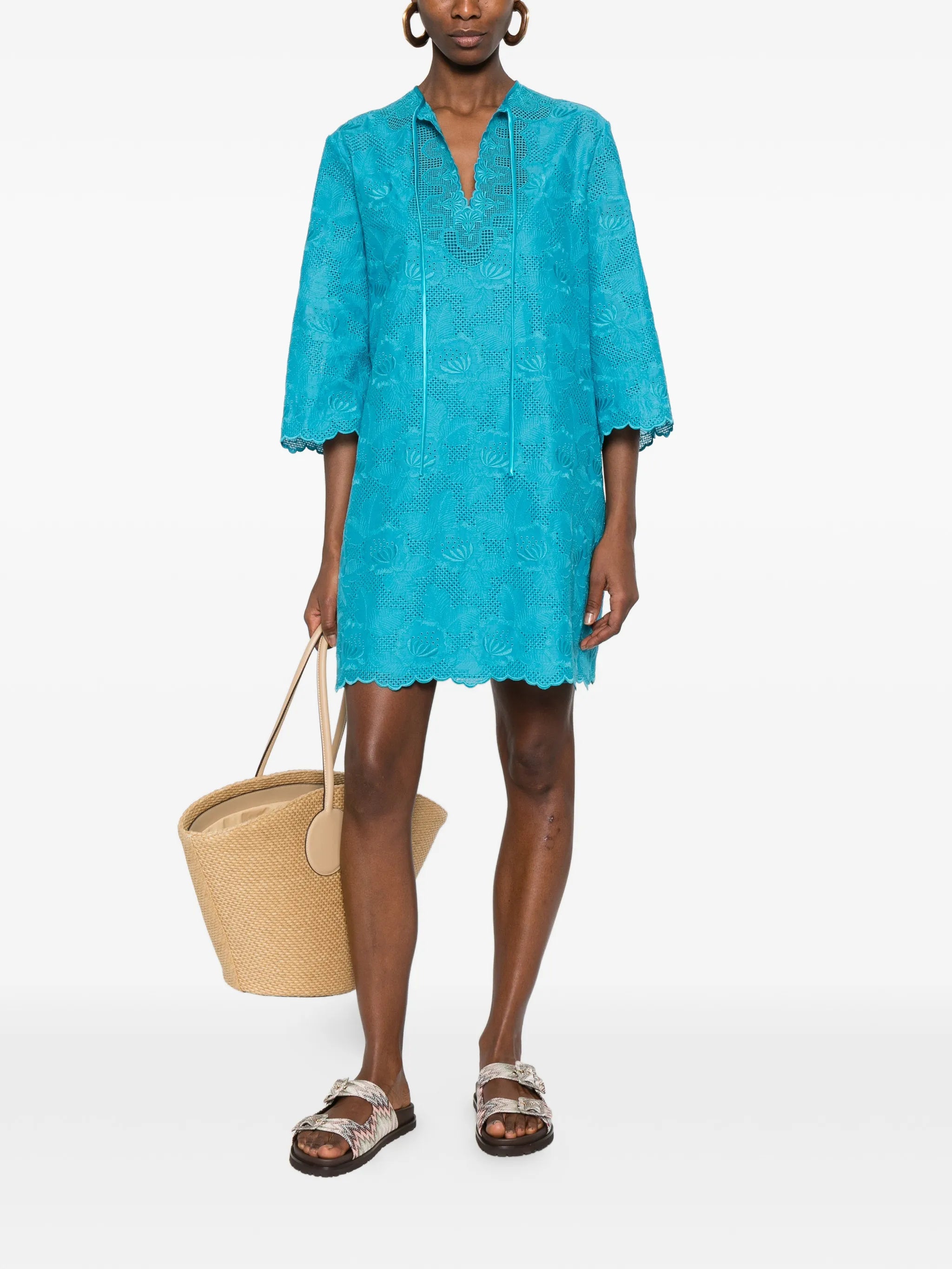 broderie anglaise mini dress