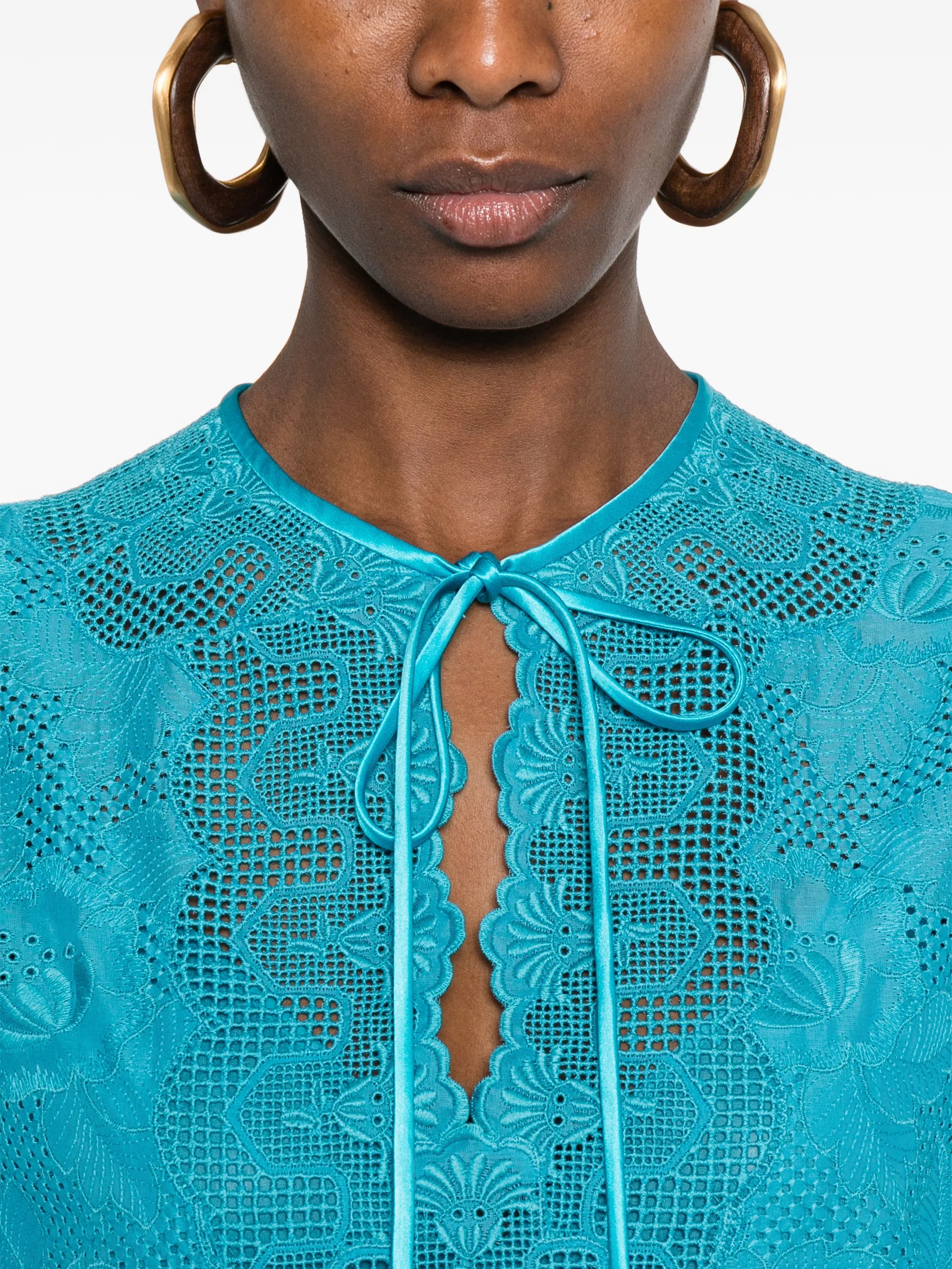 laced self-tie mini dress